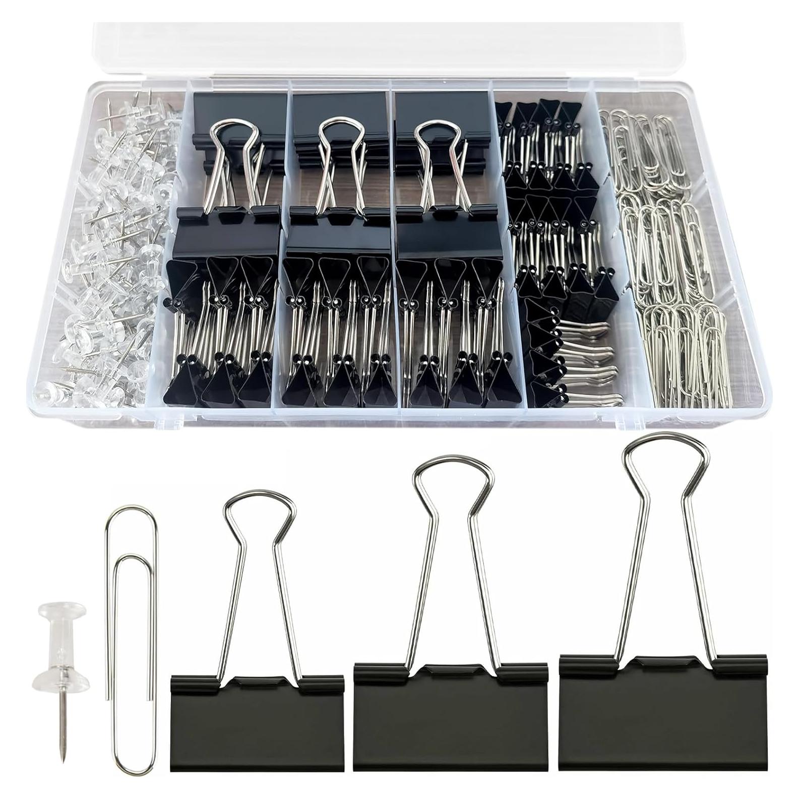 Clips de Papel y Carpeta LyBlissor 240 PCS Variados