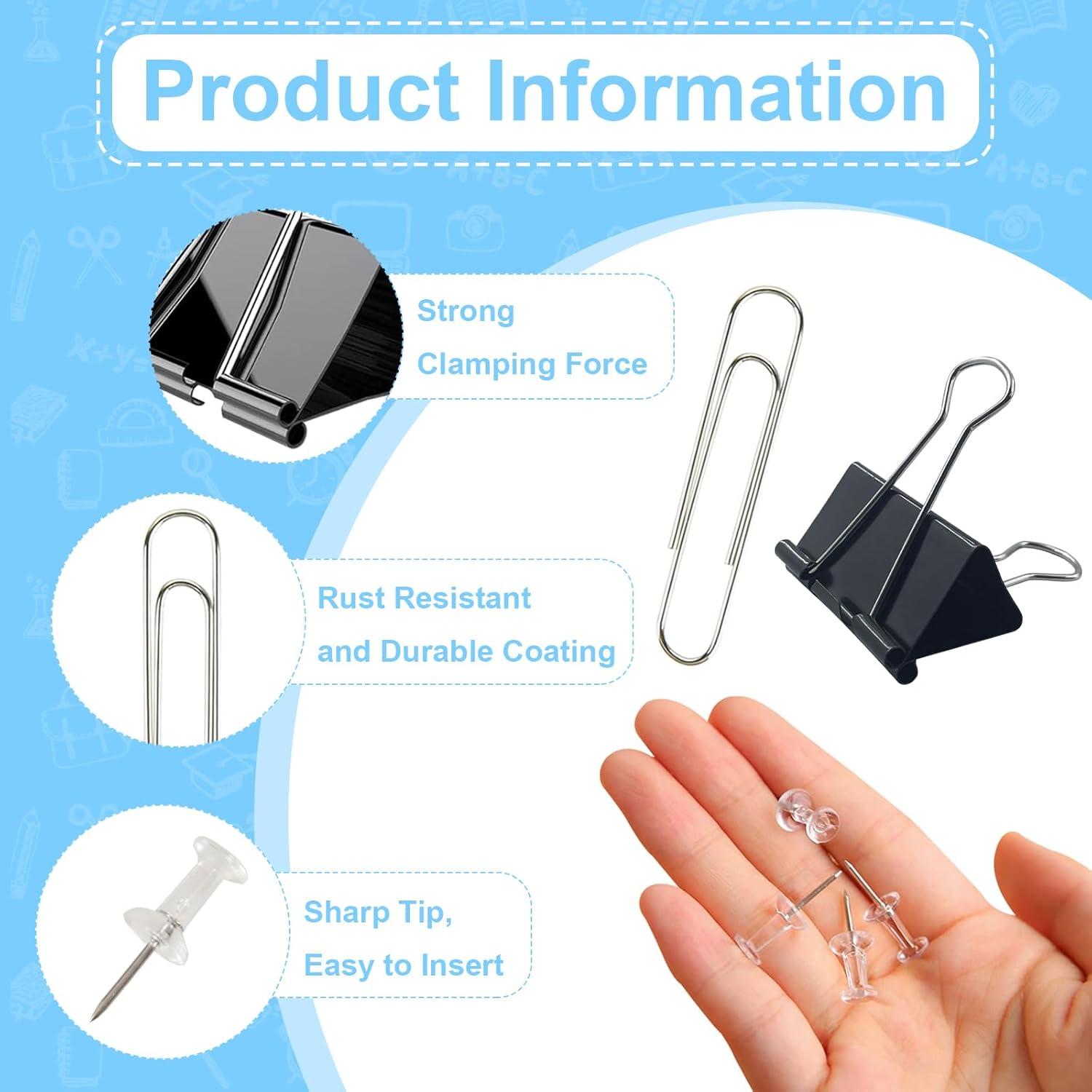 Clips de Papel y Carpeta LyBlissor 240 PCS Variados