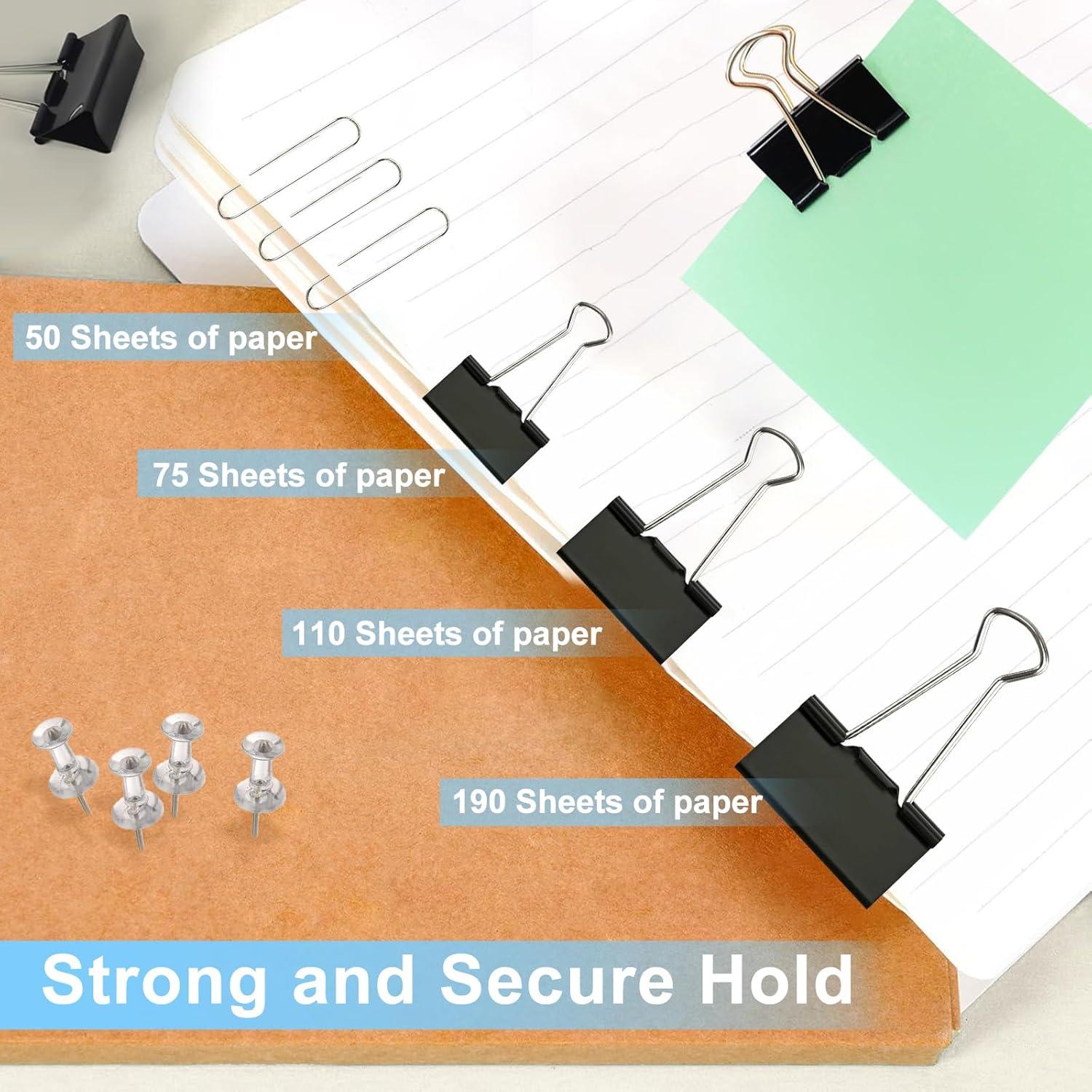 Clips de Papel y Carpeta LyBlissor 240 PCS Variados