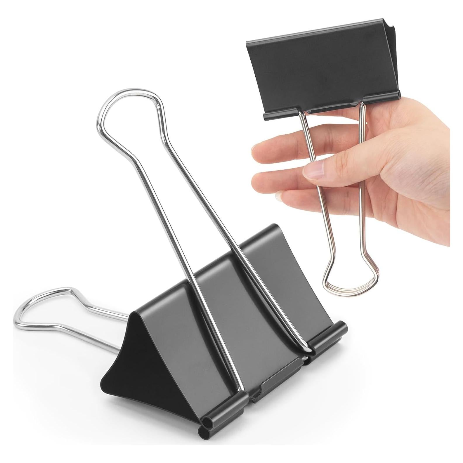 Clips de Carpeta Jumbo OWLKELA 18 Pcs 7.62 cm Negros