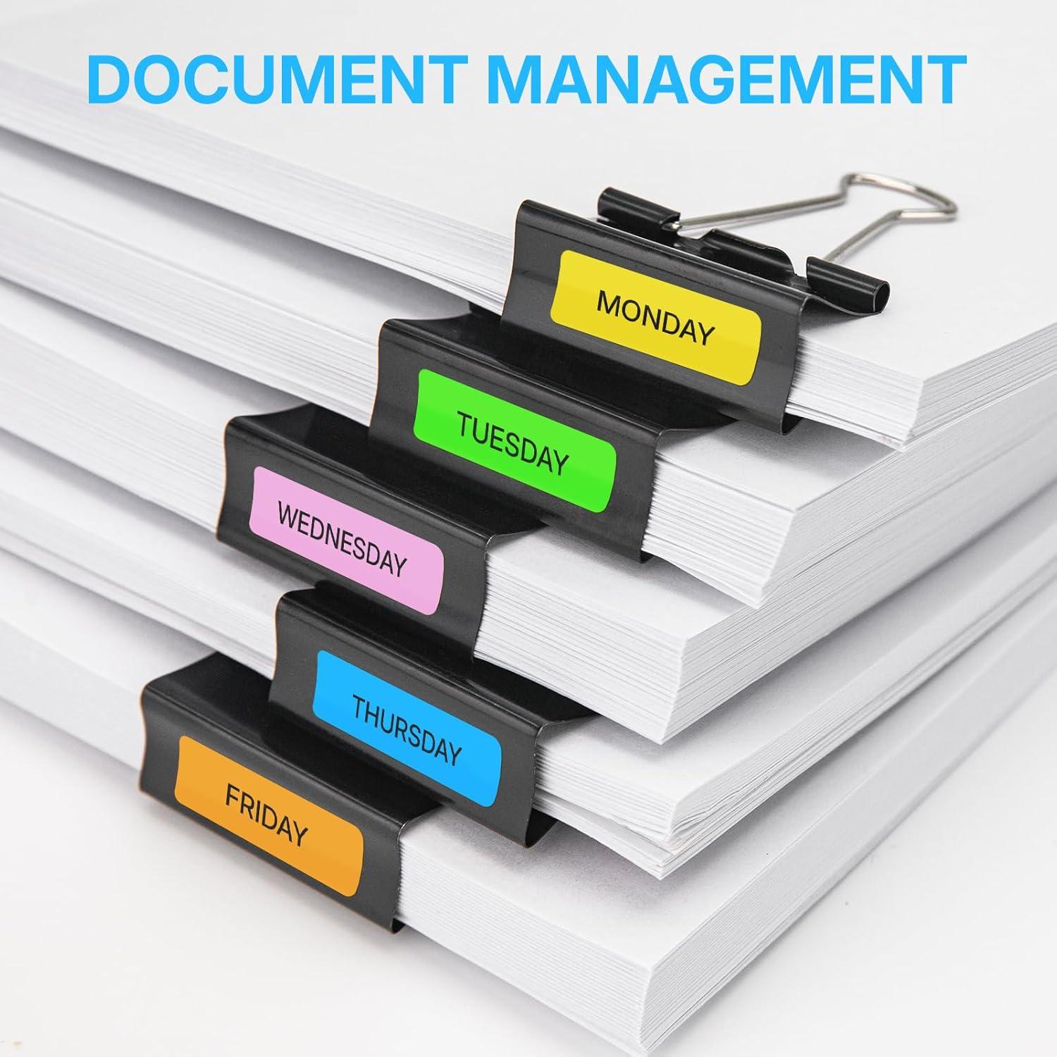 Clips de Carpeta Grandes OWLKELA 64 Pcs Negros 4.06 cm