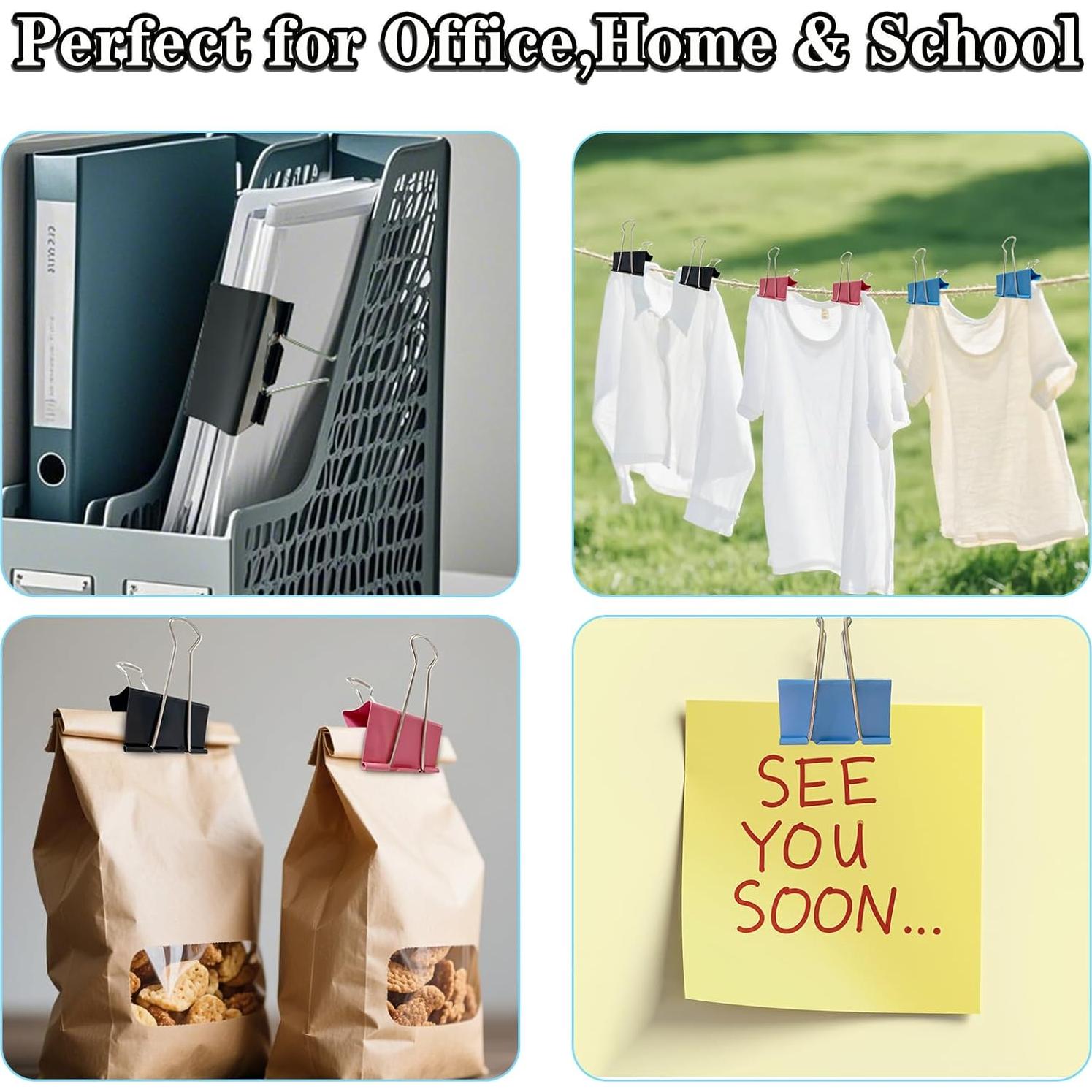 18 Clips de Carpeta Jumbo Rosa XuSha 3.81 cm Alta Resistencia