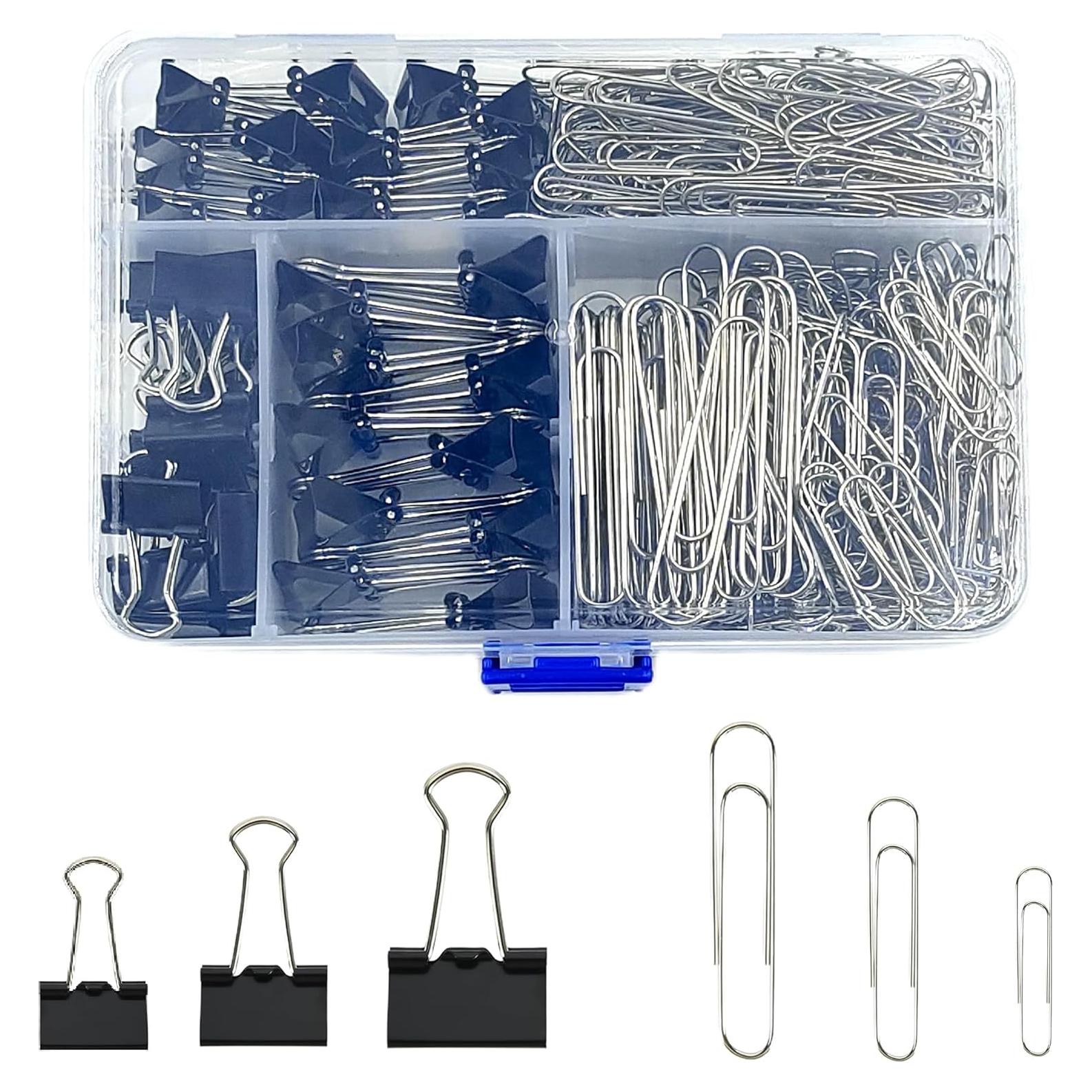 Juego de 340 Clips de Papel y Carpetas HIQU - Variados