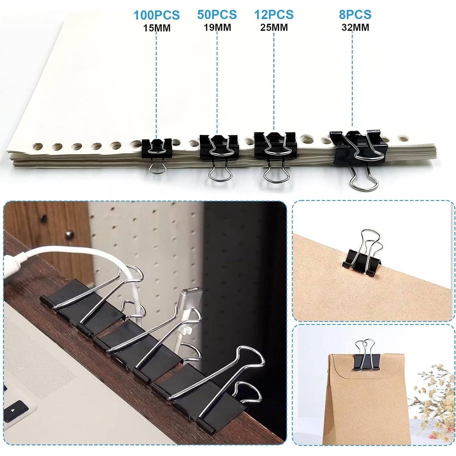 Juego de 340 Clips de Papel y Carpetas HIQU - Variados