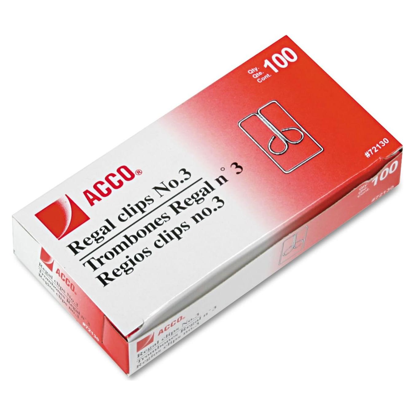 Clips de Búho ACCO #3 Plata, 100 Unidades, Acero Aleado