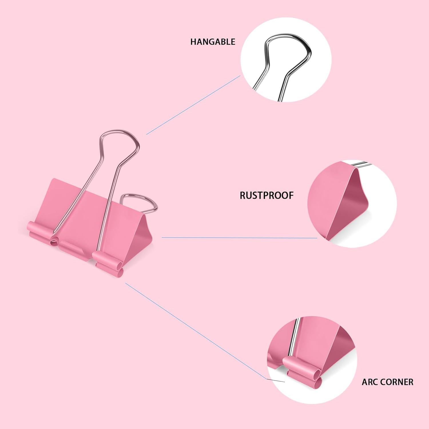 Clip de Encuadernación Ufmarine 120 Piezas Coloreados