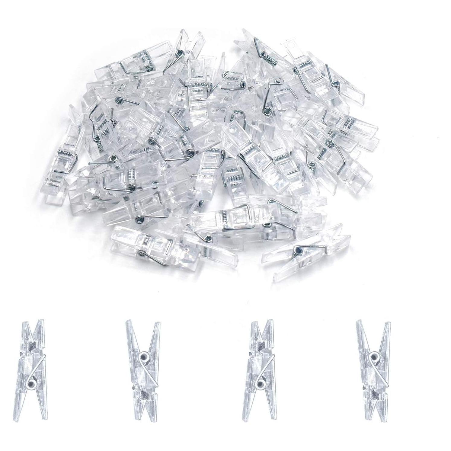 128 Clips Transparentes de Plástico GALIREN para Fotos