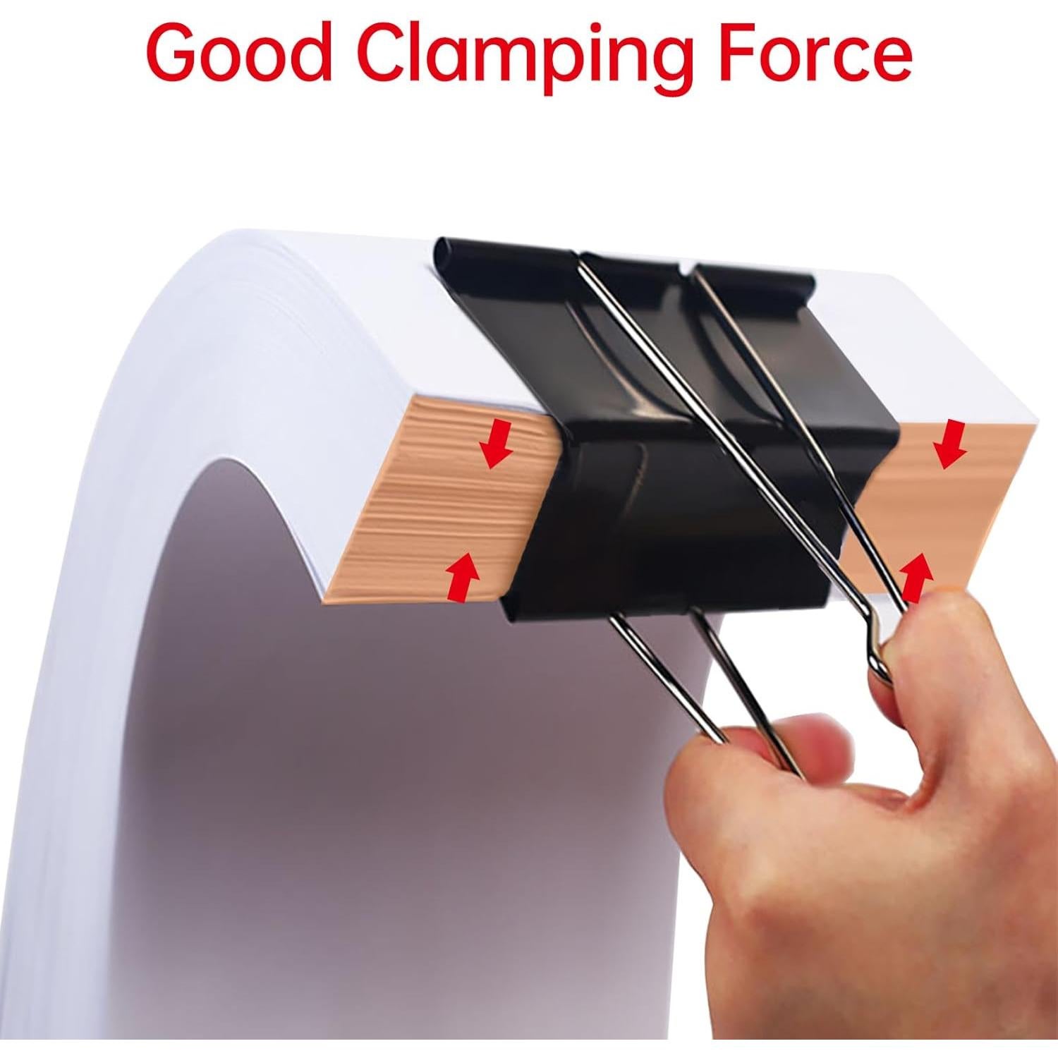 Clips de carpeta Jumbo AZ Shi Kong 7.62 cm 18 piezas negro