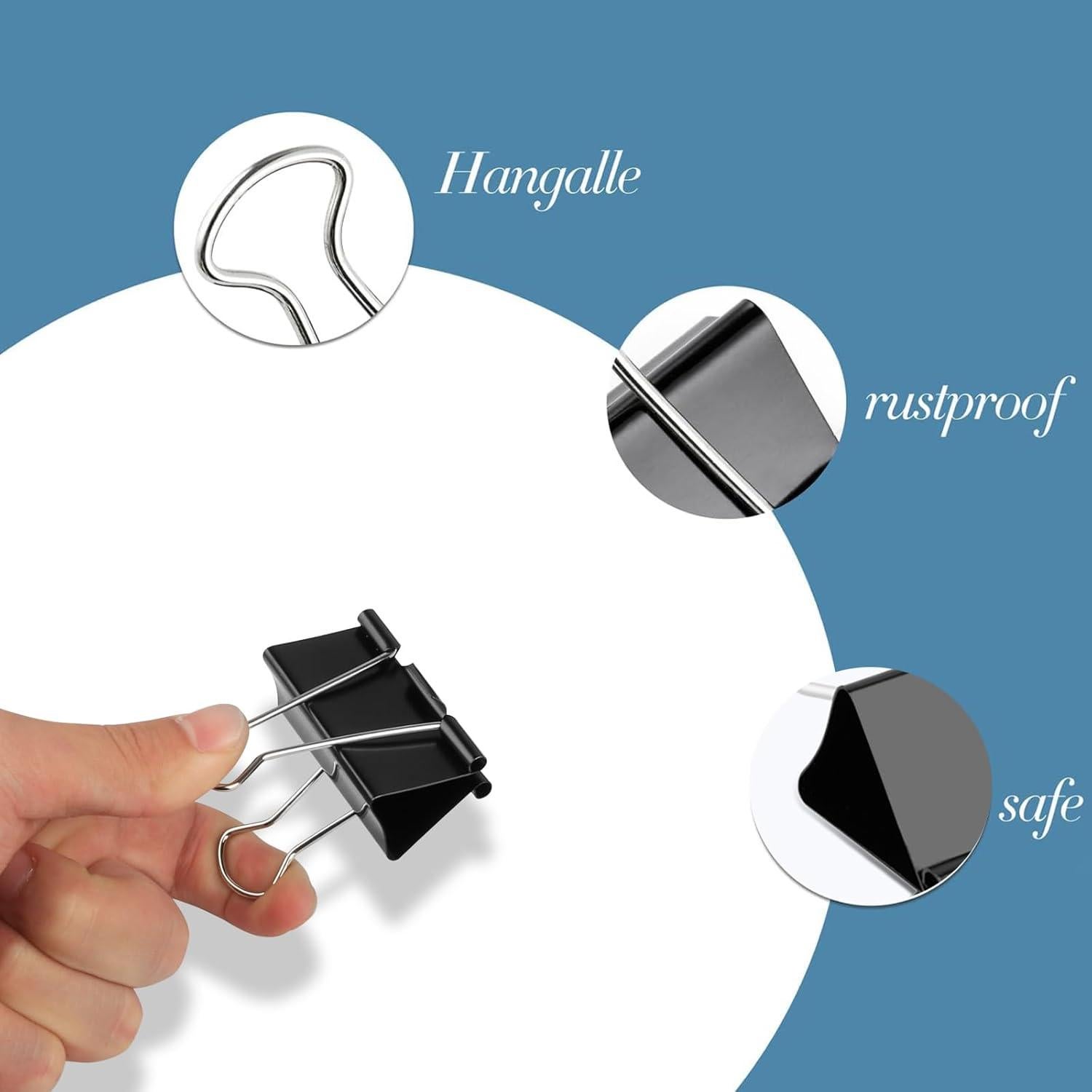 Clips de Carpeta Ufmarine 48 Pcs Grandes y Extra Grandes