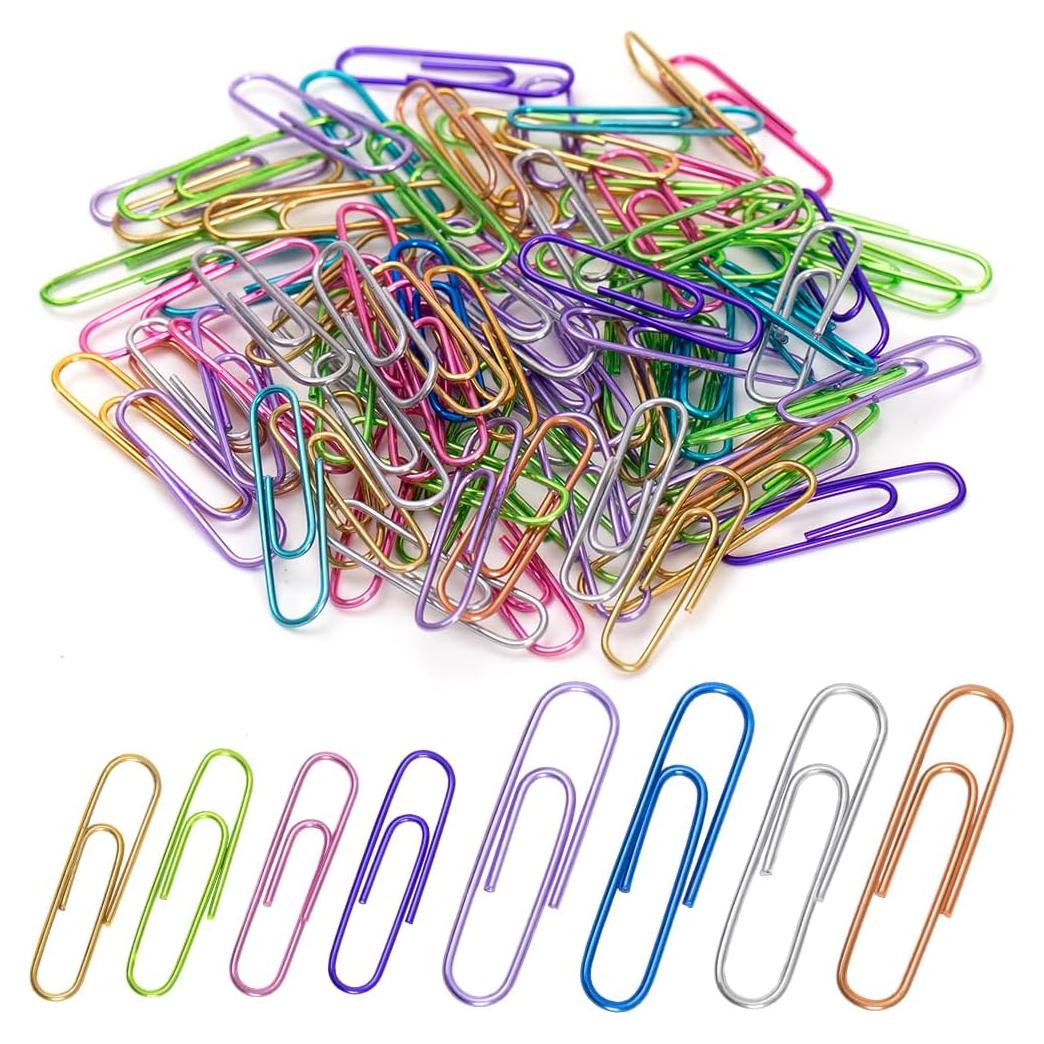 Clips de Papel Jumbo y Mediano SOTMALTK 200Pcs Colores Variados