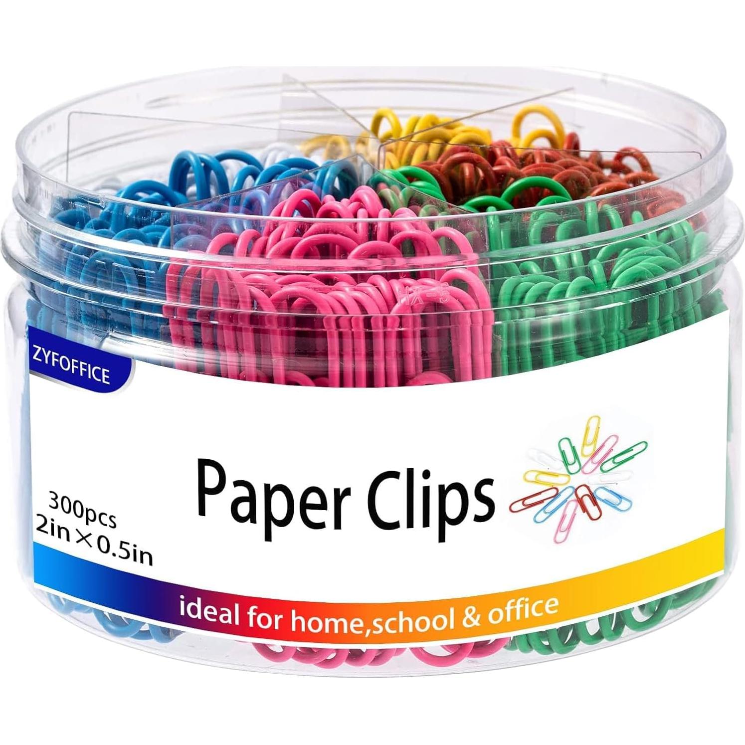 Clip de Papel Jumbo Colorido ZYFOFFICE 300 Piezas 50 mm