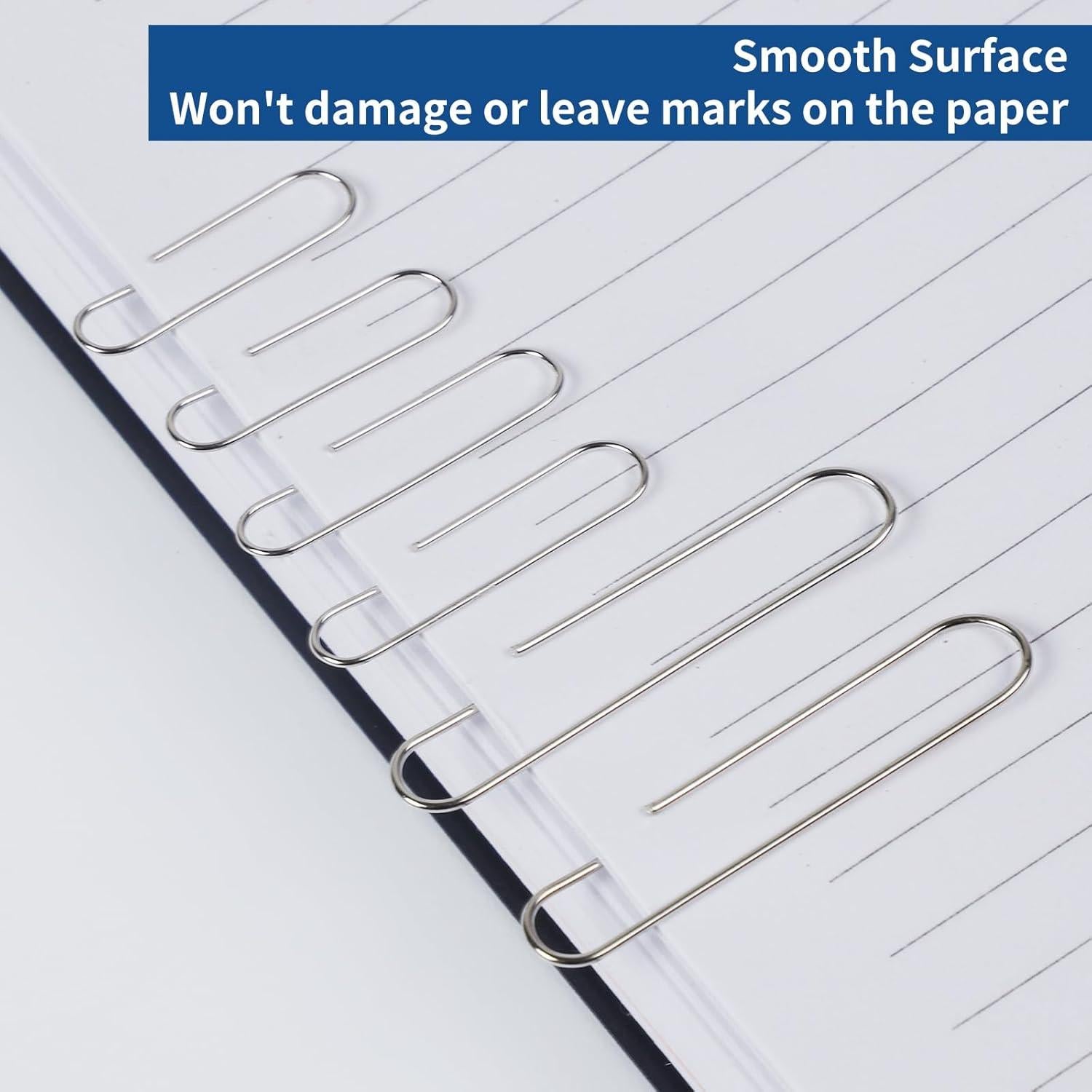 1800 Clips de Papel BainGesk Variados 50mm, 33mm, 28mm Duraderos