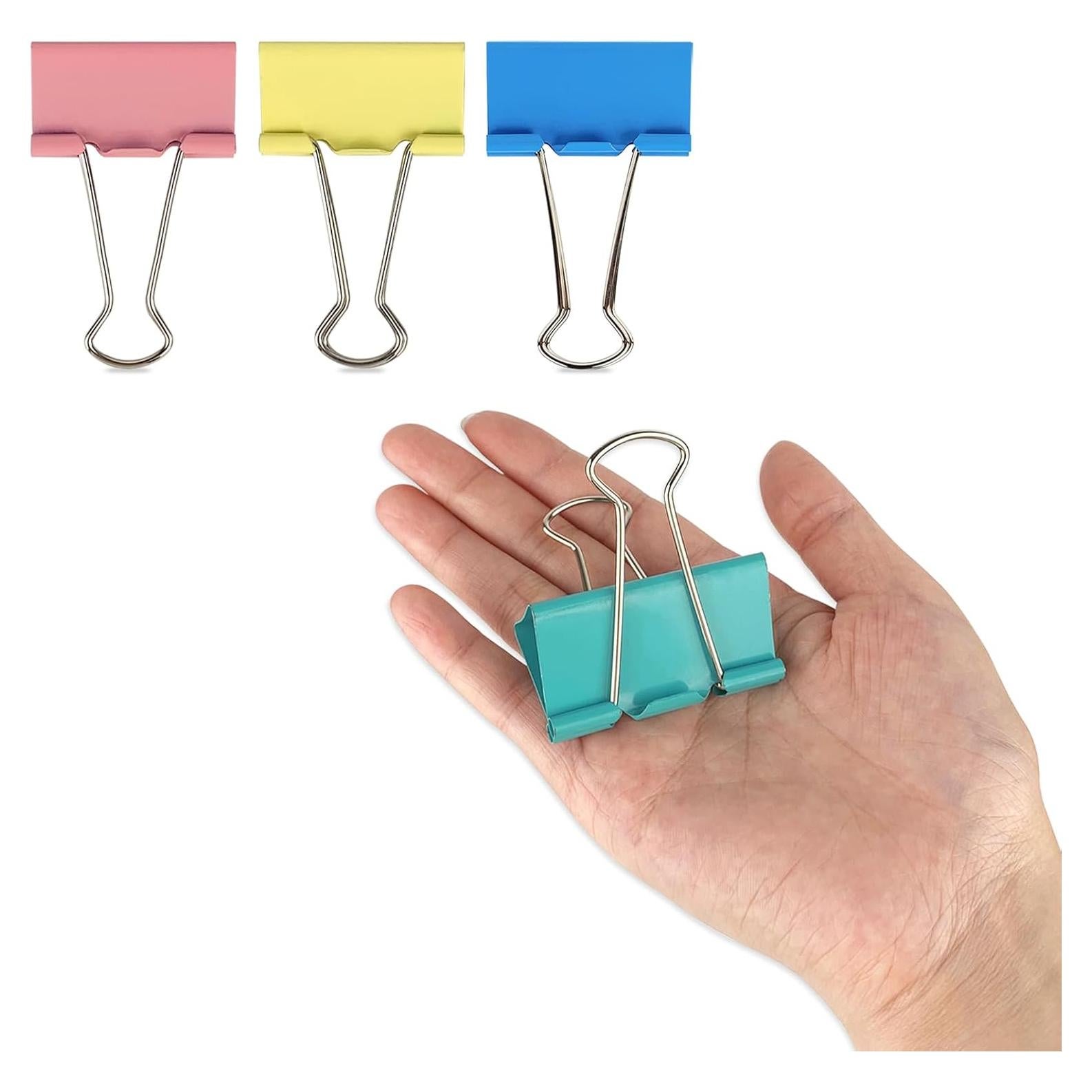 Clips de Carpeta Extra Grandes Ykimok - Paquete de 12 Colores
