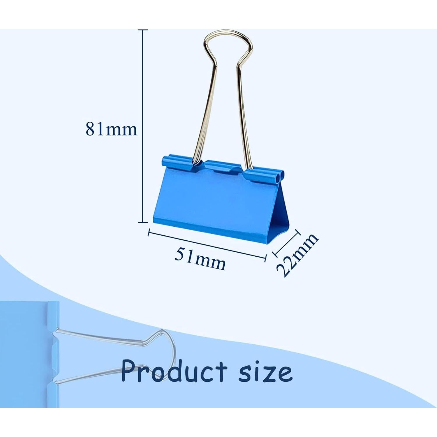 Clips de Carpeta Extra Grandes Ykimok - Paquete de 12 Colores