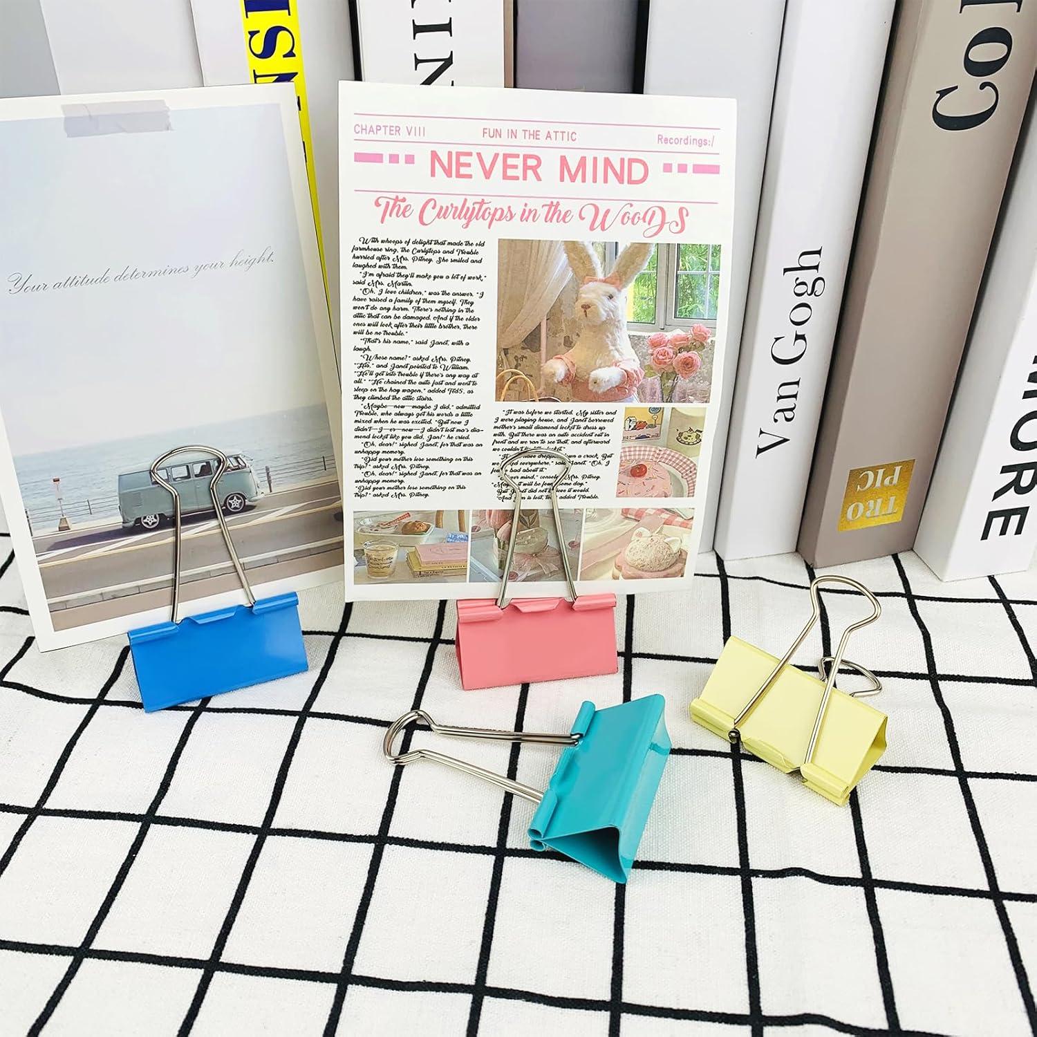 Clips de Carpeta Extra Grandes Ykimok - Paquete de 12 Colores