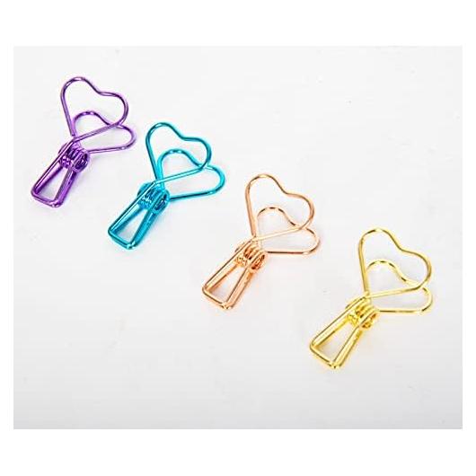 100 Clips de Papel Multicolor SEEK RARE en Forma de Corazón