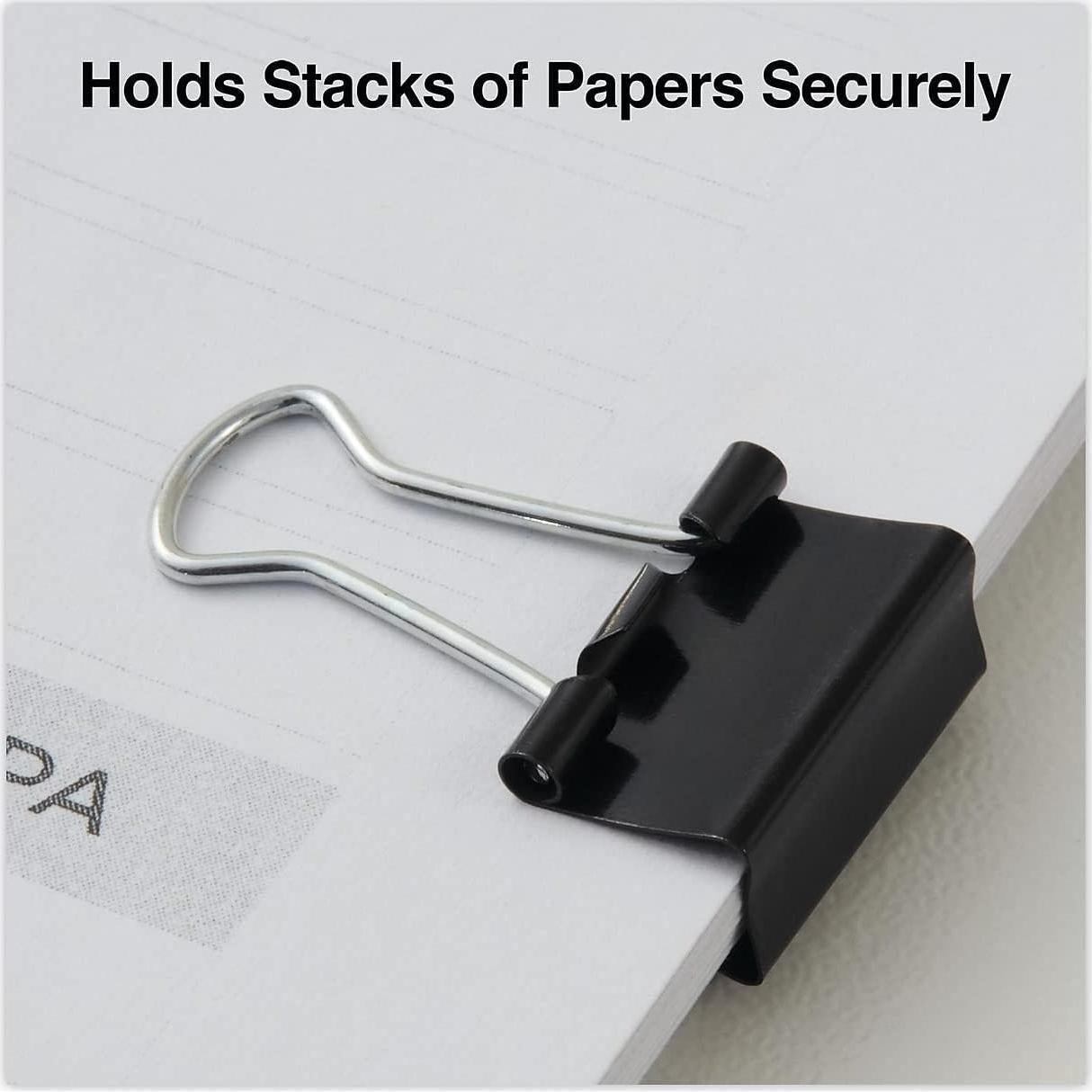 Clips de Carpeta Universal 11060, 60 Piezas, Negro, 0.64 cm