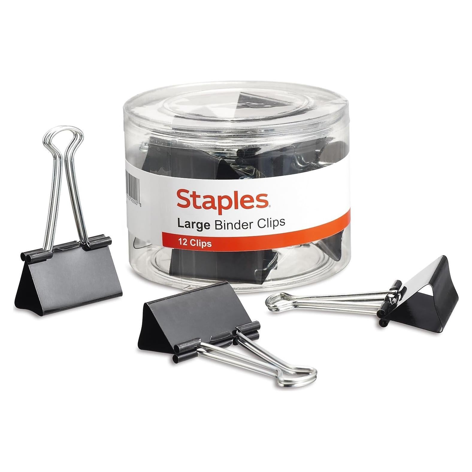 Grapas de papel Staples grandes, capacidad 2.54 cm, paquete 12