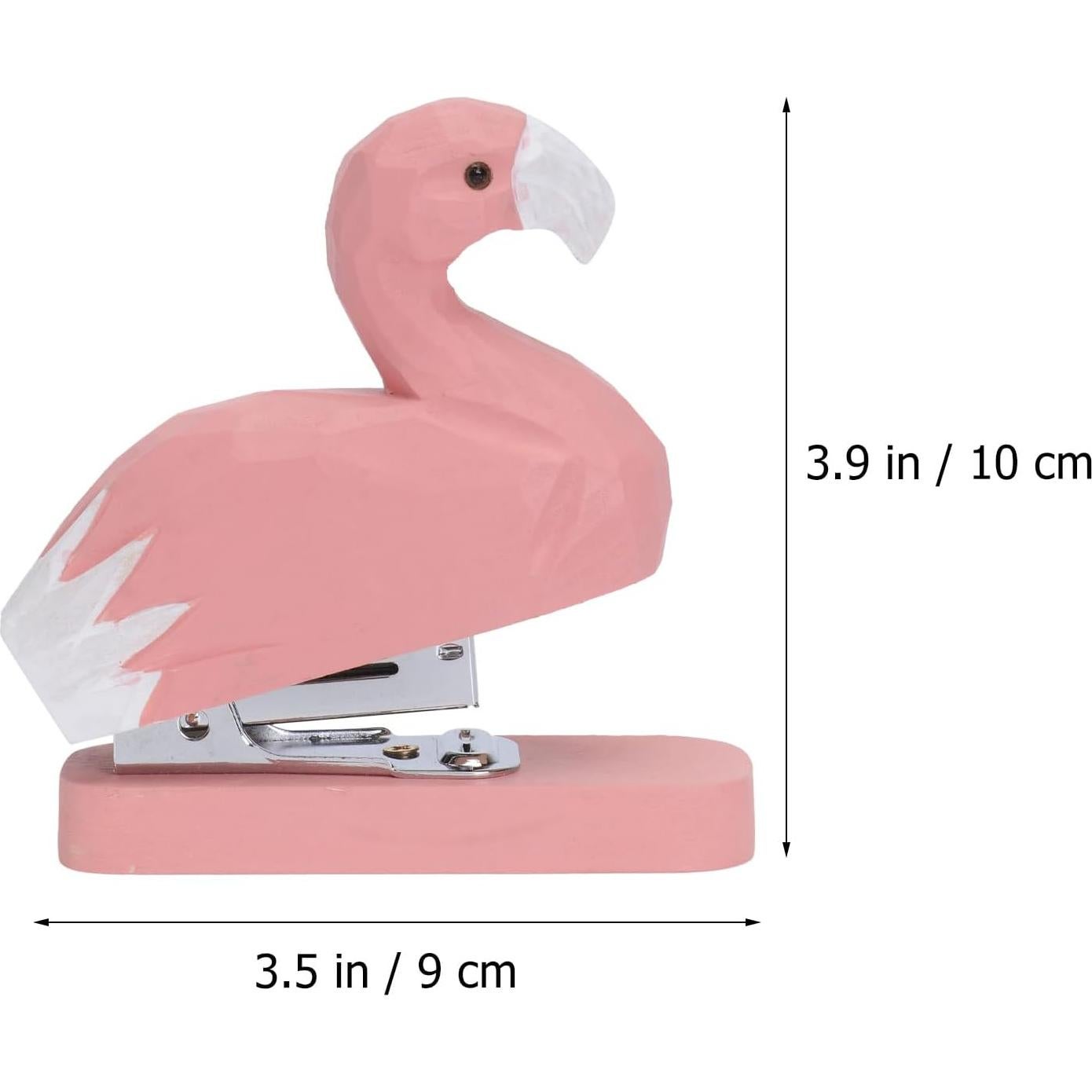 Grapadora Mini Portátil MAGICLULU Flamenco de Madera 10x9x4cm