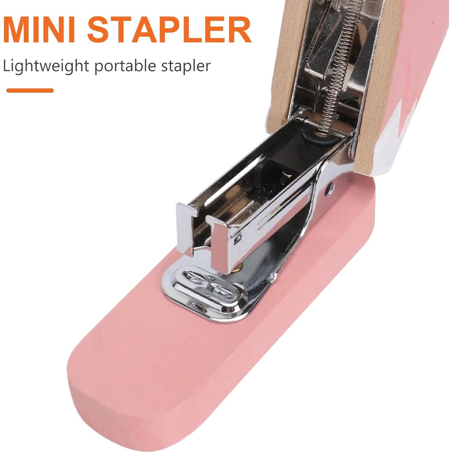 Grapadora Mini Portátil MAGICLULU Flamenco de Madera 10x9x4cm