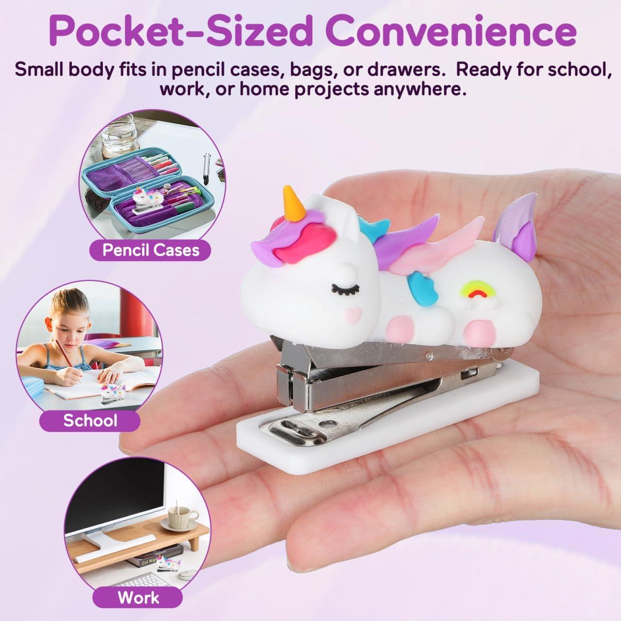 Grapadora Mini Portátil LALAFINA Diseño Caricatura 7x5.6cm