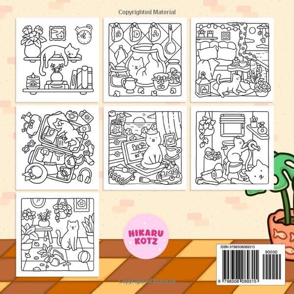 Cat Moments: Meow Life Coloring Book for Adults and Teens
