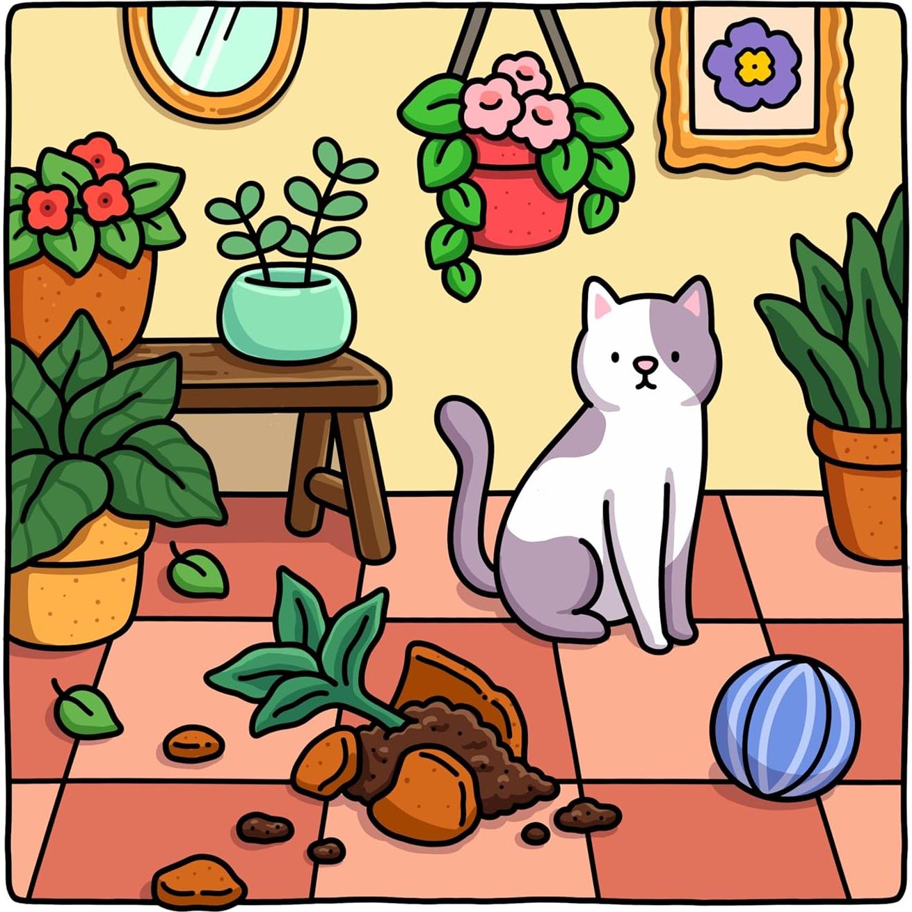 Cat Moments: Meow Life Coloring Book for Adults and Teens