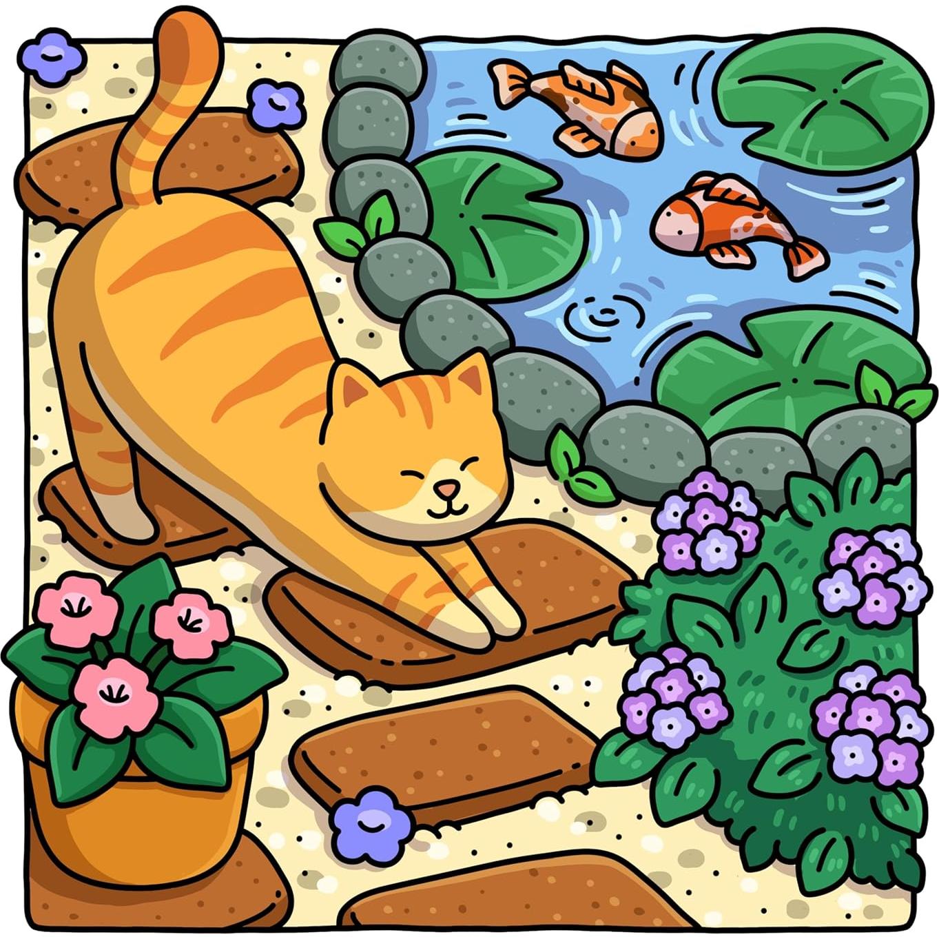 Cat Moments: Meow Life Coloring Book for Adults and Teens