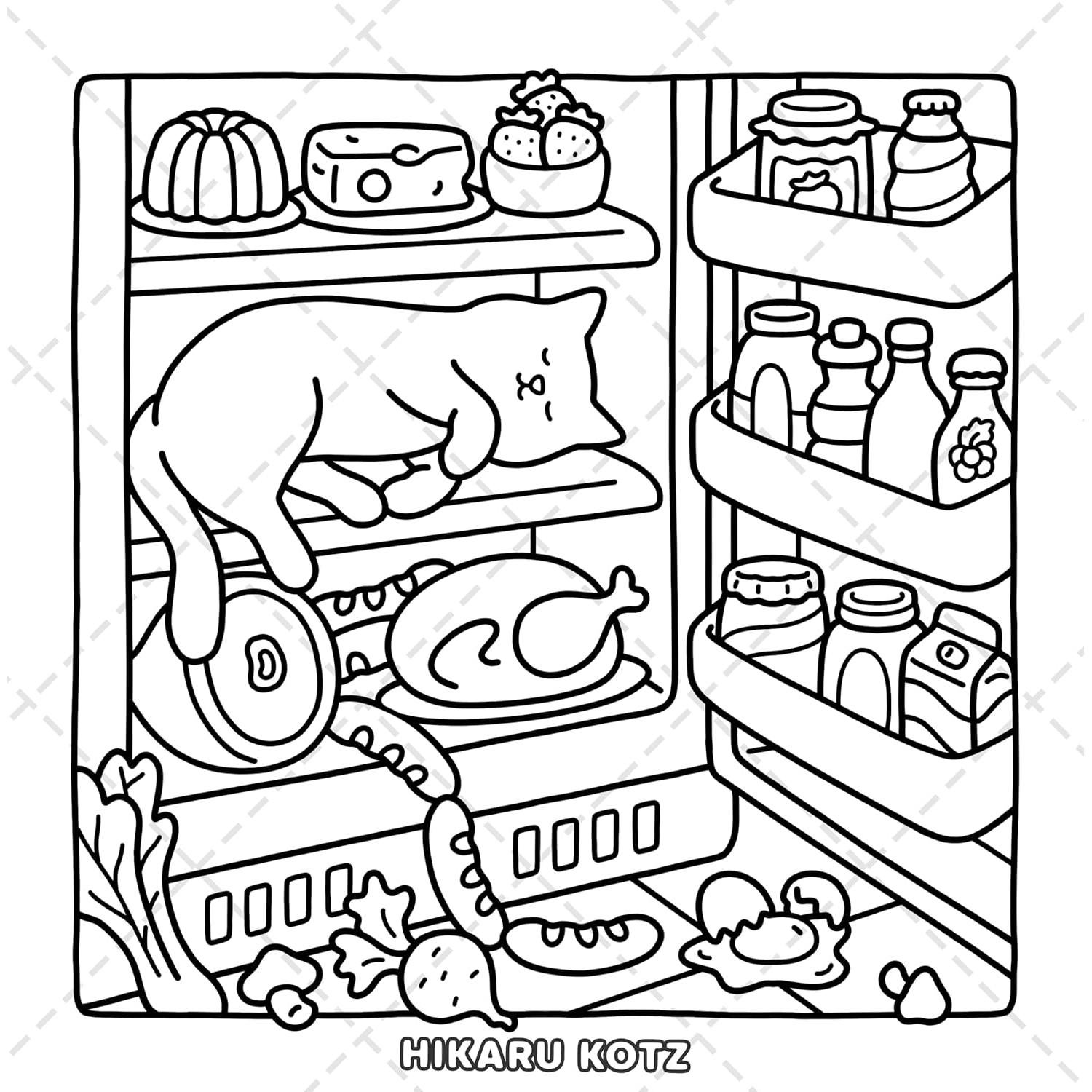 Cat Moments: Meow Life Coloring Book for Adults and Teens