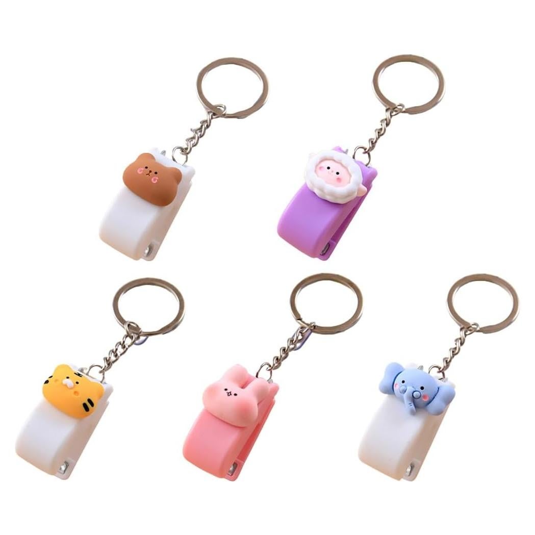 5 Mini Grapadoras Portátiles Tofficu con Llavero - Animales
