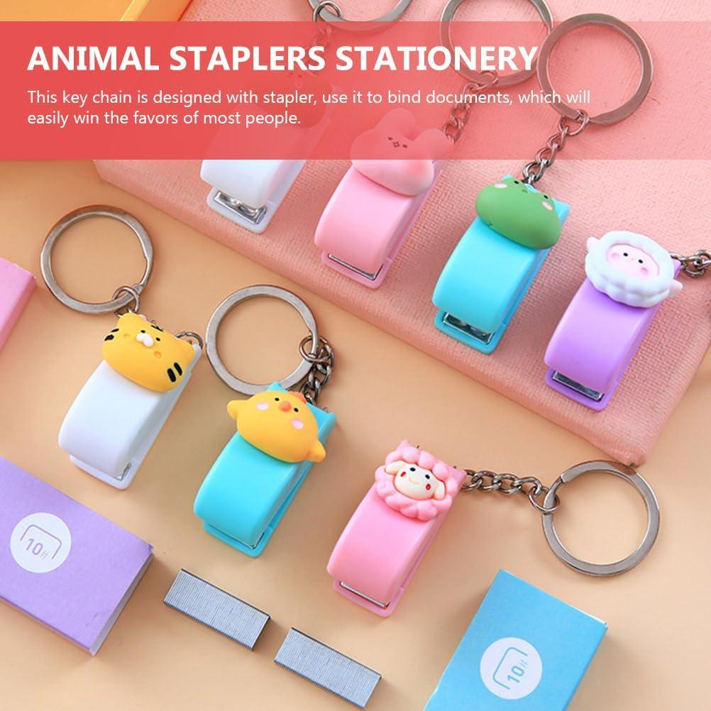 5 Mini Grapadoras Portátiles Tofficu con Llavero - Animales