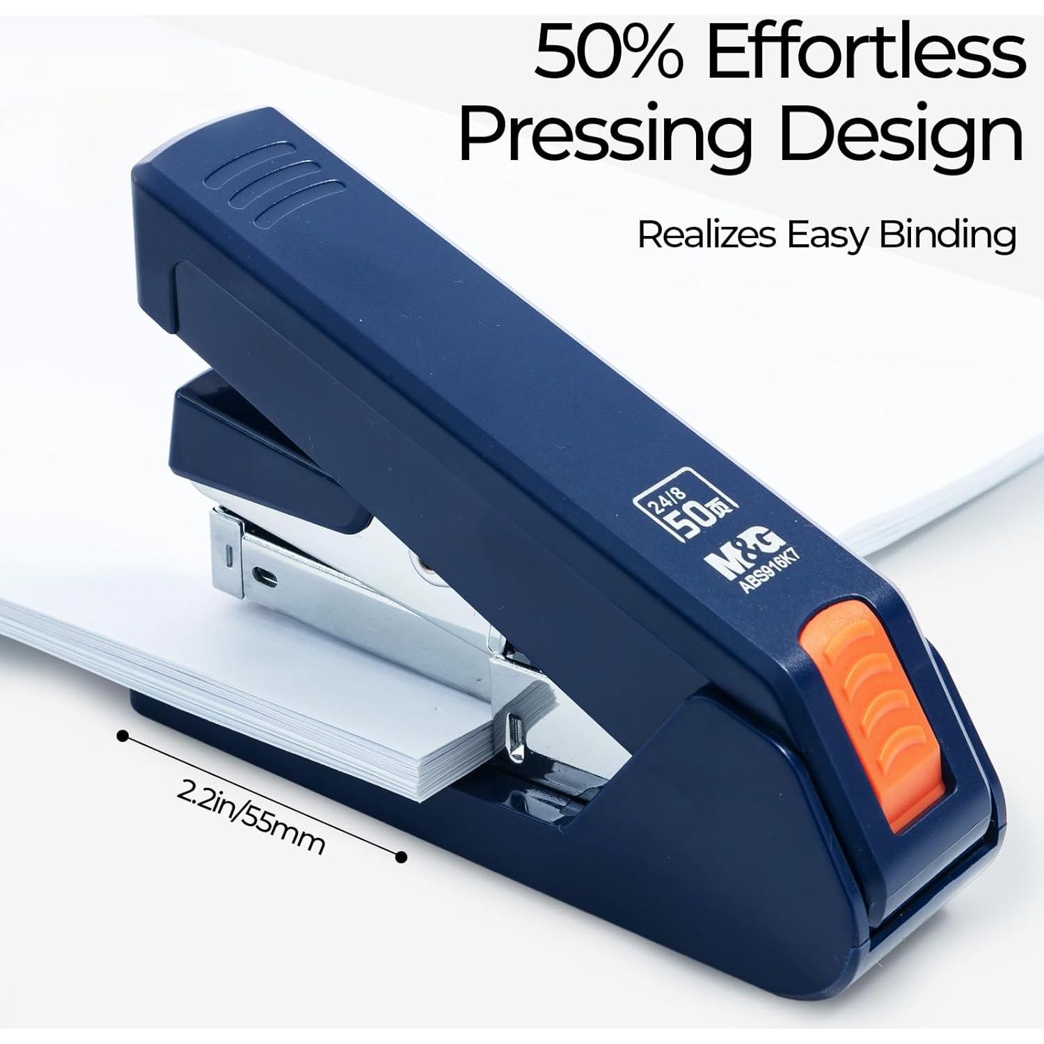 Grapadora M&G Sin Esfuerzo 50 Hojas Azul Oscuro con Grapas