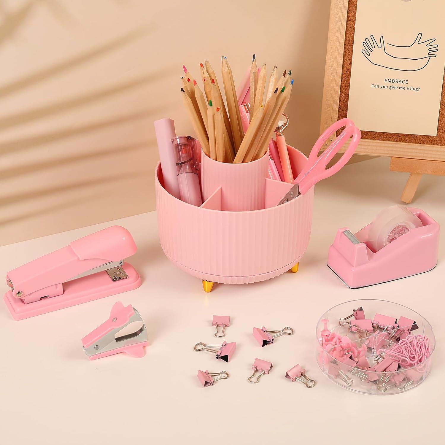 Kit de Accesorios de Escritorio SKYDUE Rosa 10 Piezas