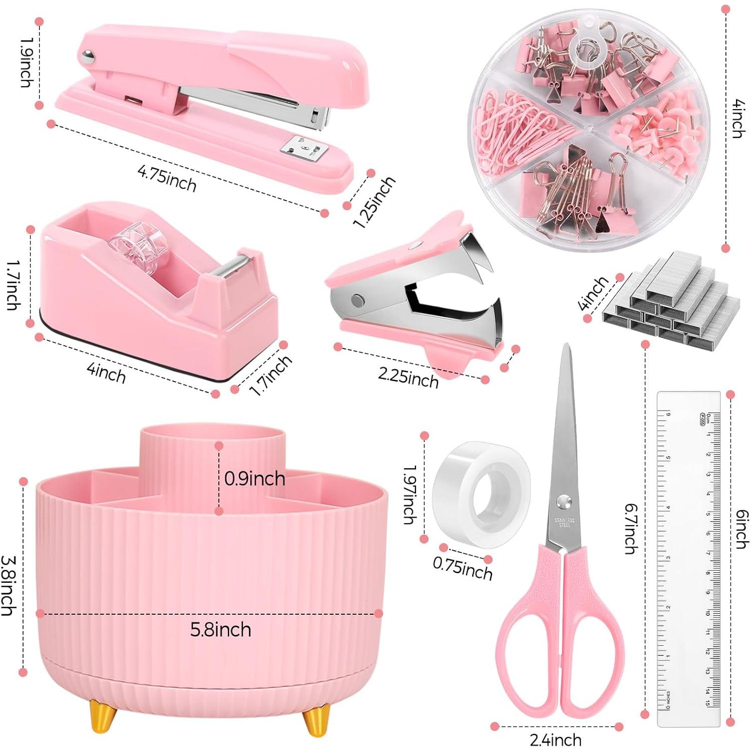 Kit de Accesorios de Escritorio SKYDUE Rosa 10 Piezas