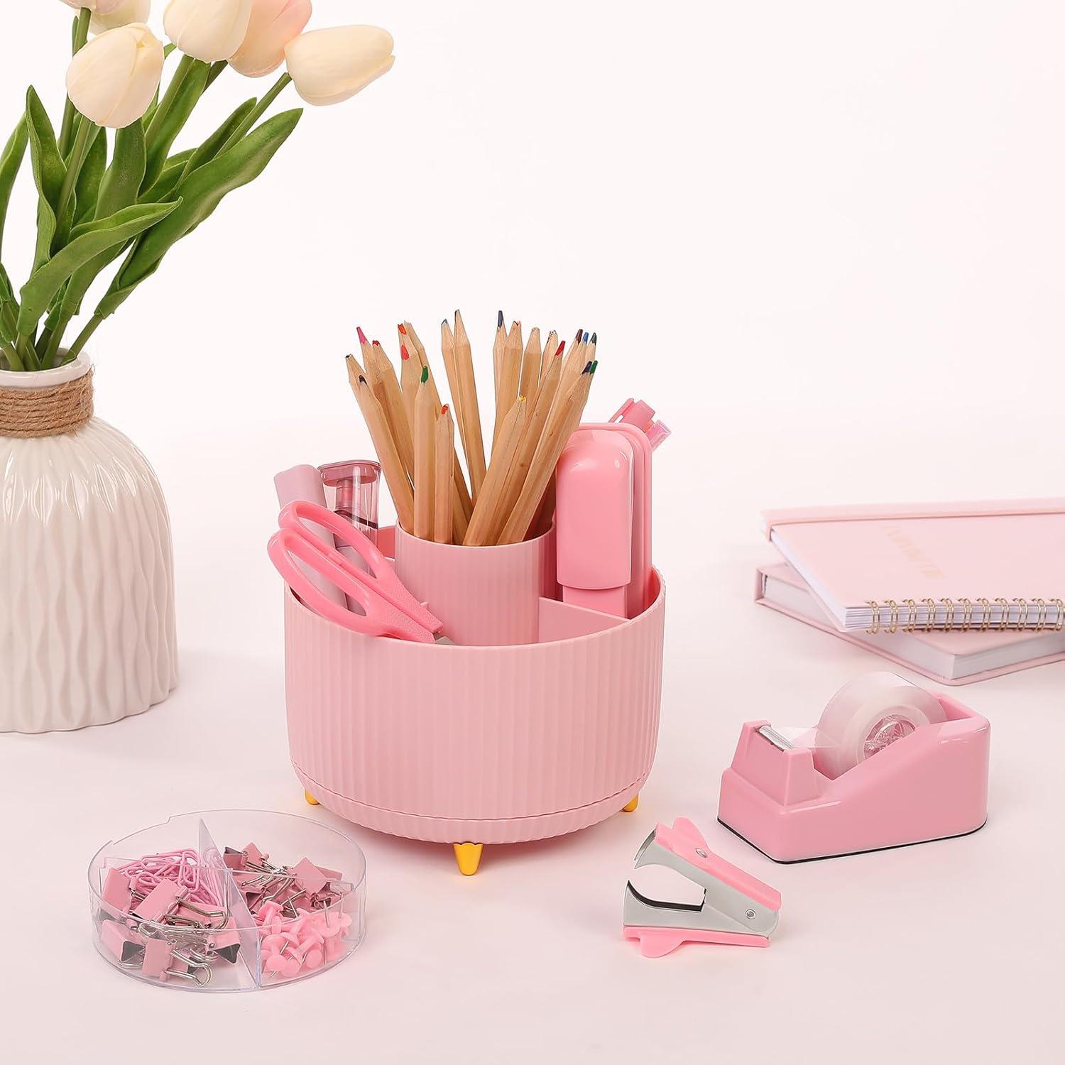 Kit de Accesorios de Escritorio SKYDUE Rosa 10 Piezas