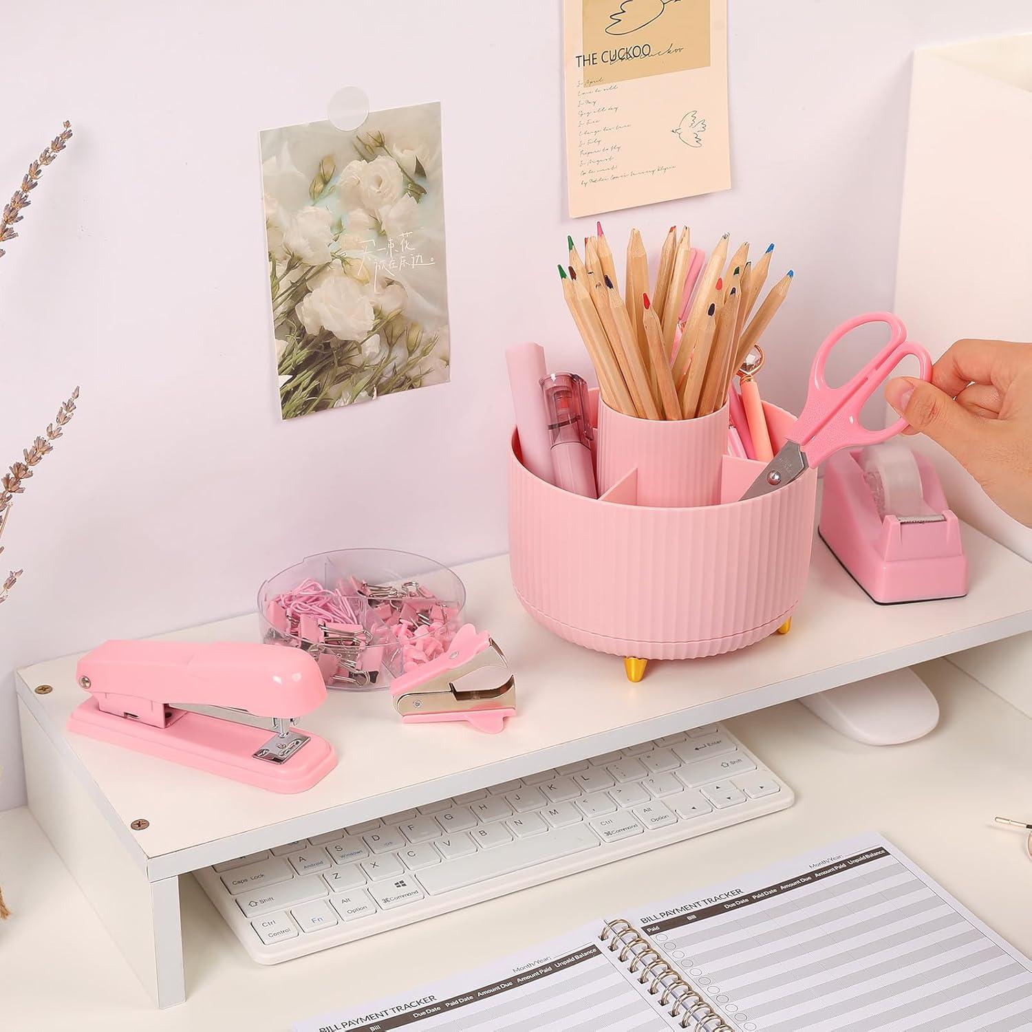 Kit de Accesorios de Escritorio SKYDUE Rosa 10 Piezas