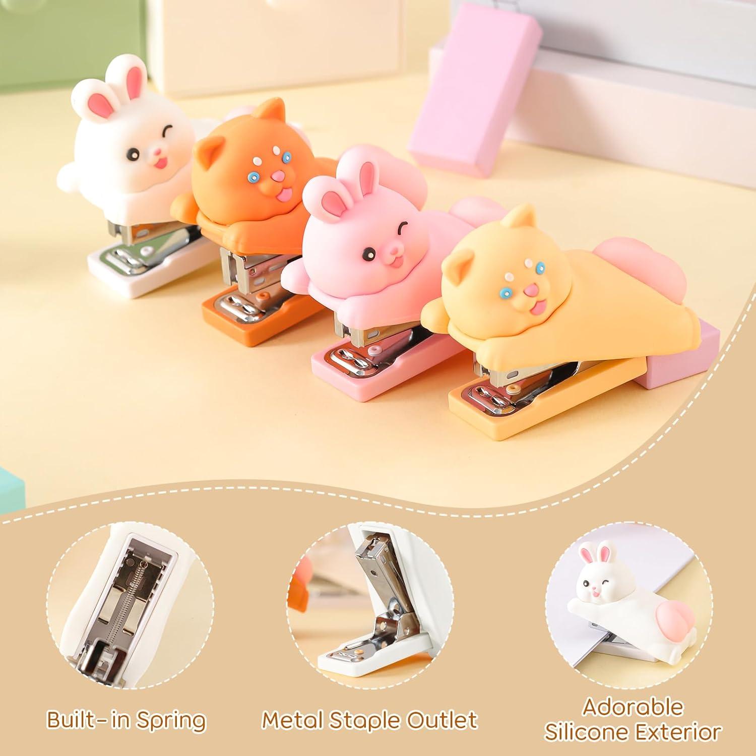 Grapadora de Silicona Honagu Conejo Blanco para Oficina