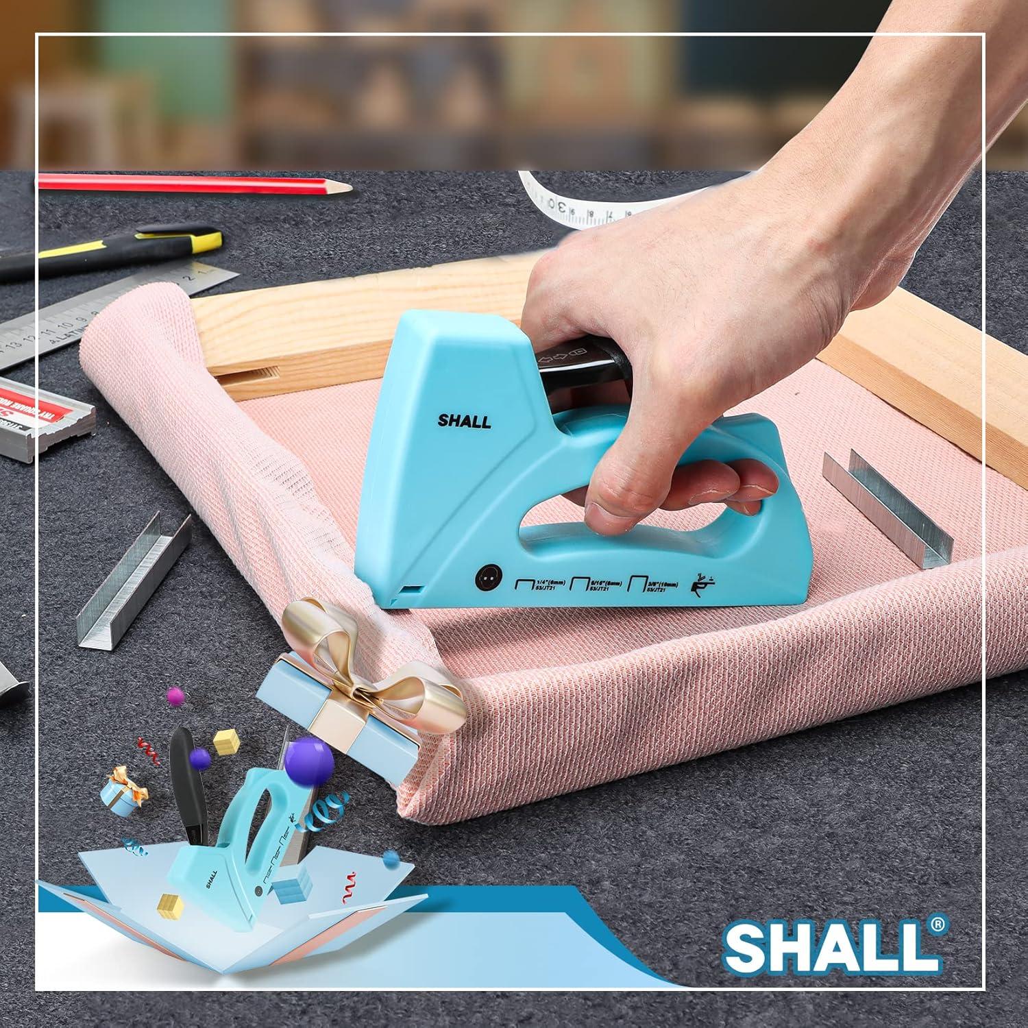 Grapadora de Uso Ligero SHALL Azul con 1600 Grapas JT21