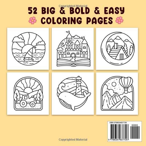 Simple Art: Coloring Book for Adults and Teens, Bold and Easy Designs for Relaxation with Minimalist Features (Bold & Easy Coloring)
