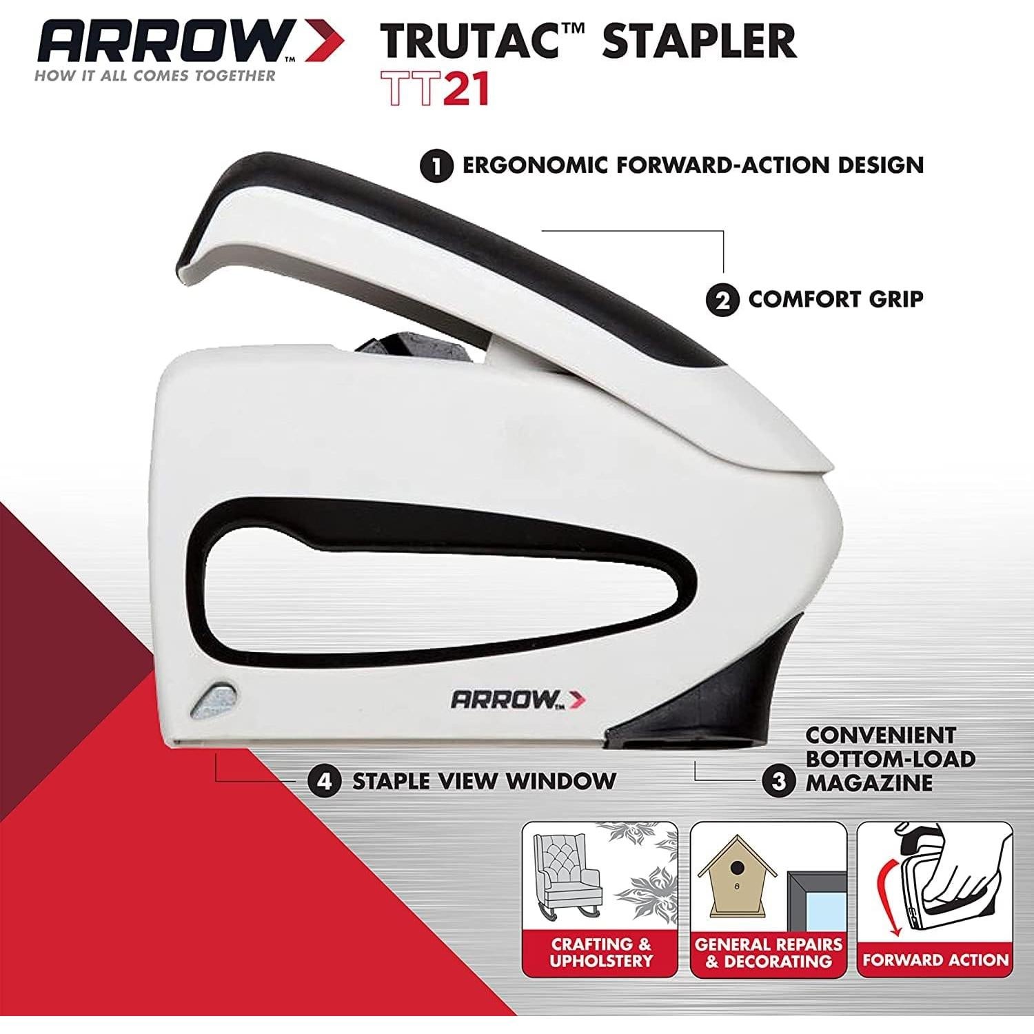 Grapadora Manual Arrow TT21 TruTac para Tapicería y Manualidades