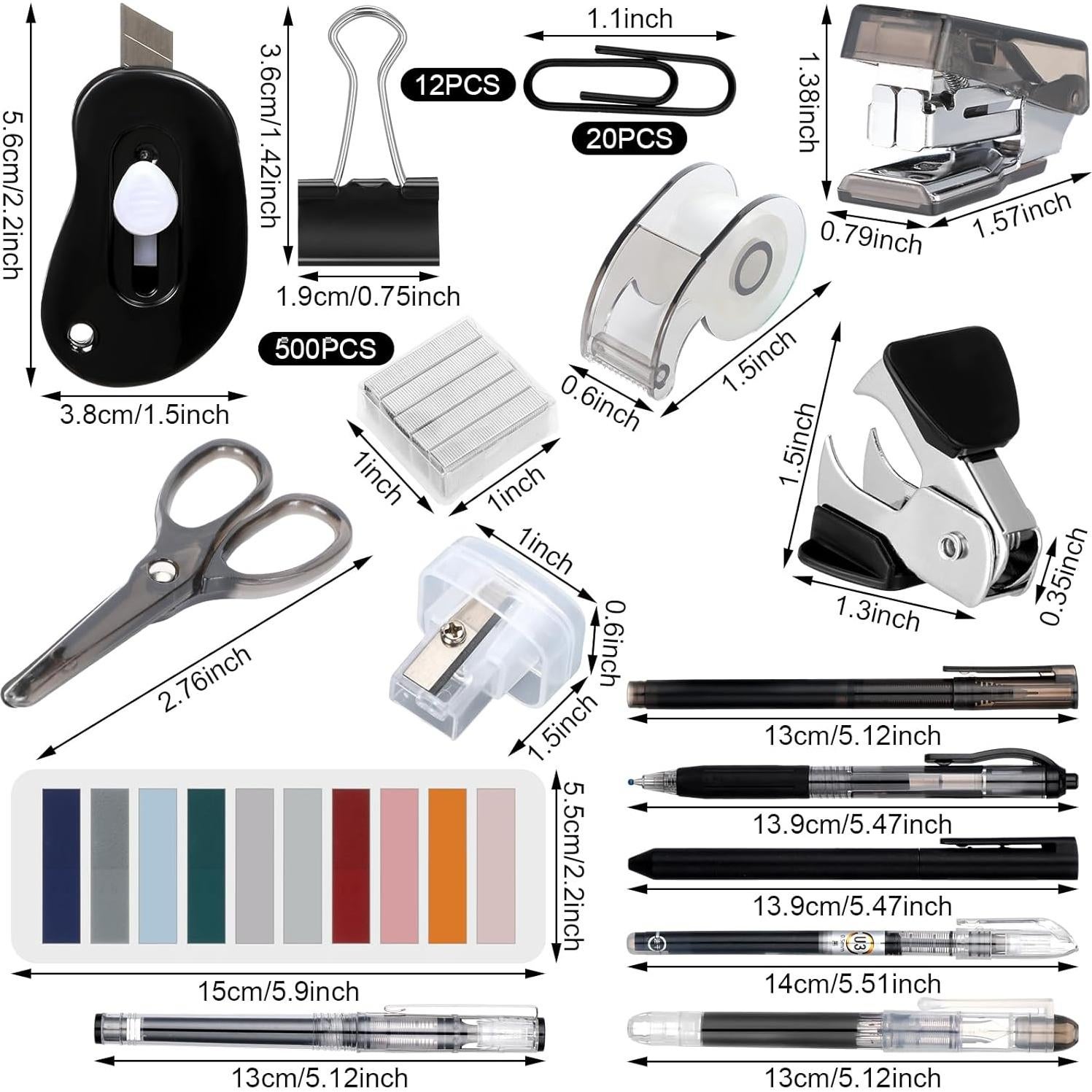 Kit de Suministros de Oficina Colarr - Grapadora, Tijeras y Más