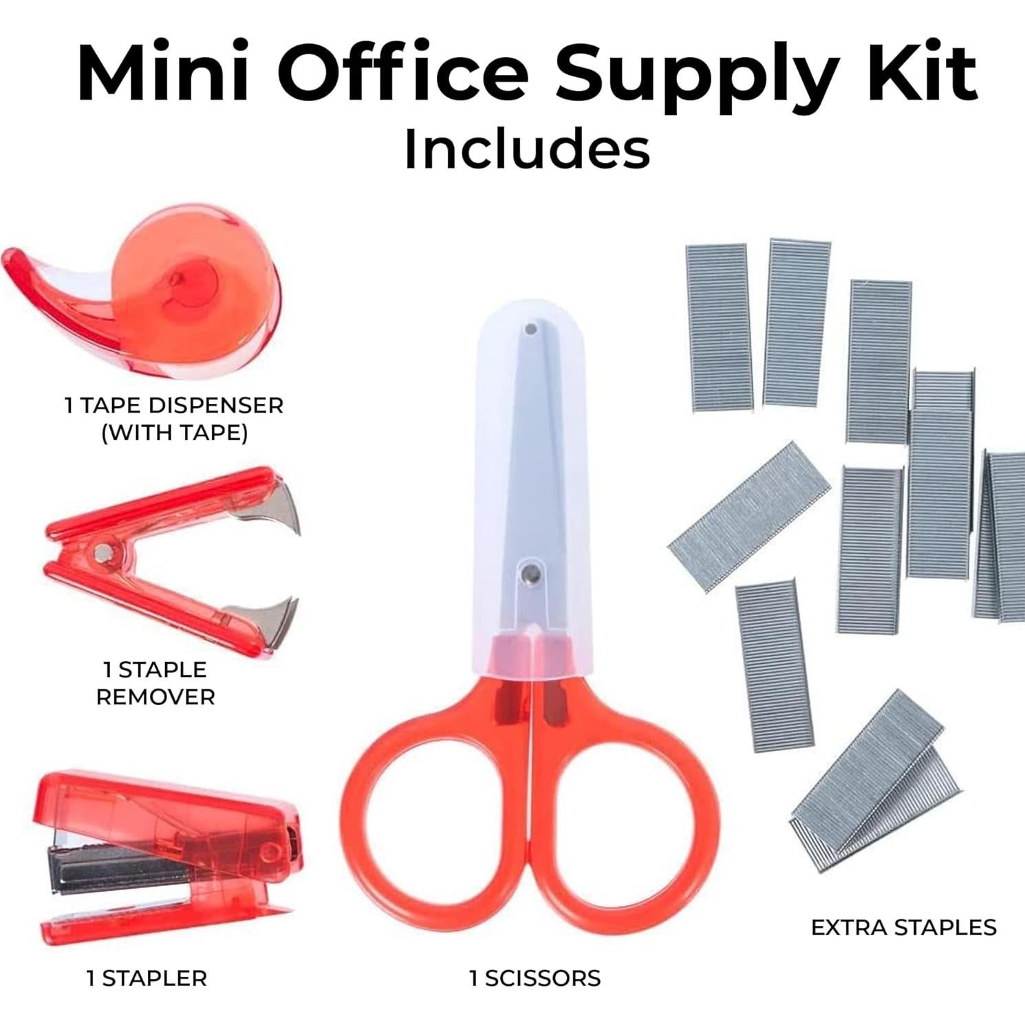 Kit de Suministros Escolares Mini Travel Depot - Rojo