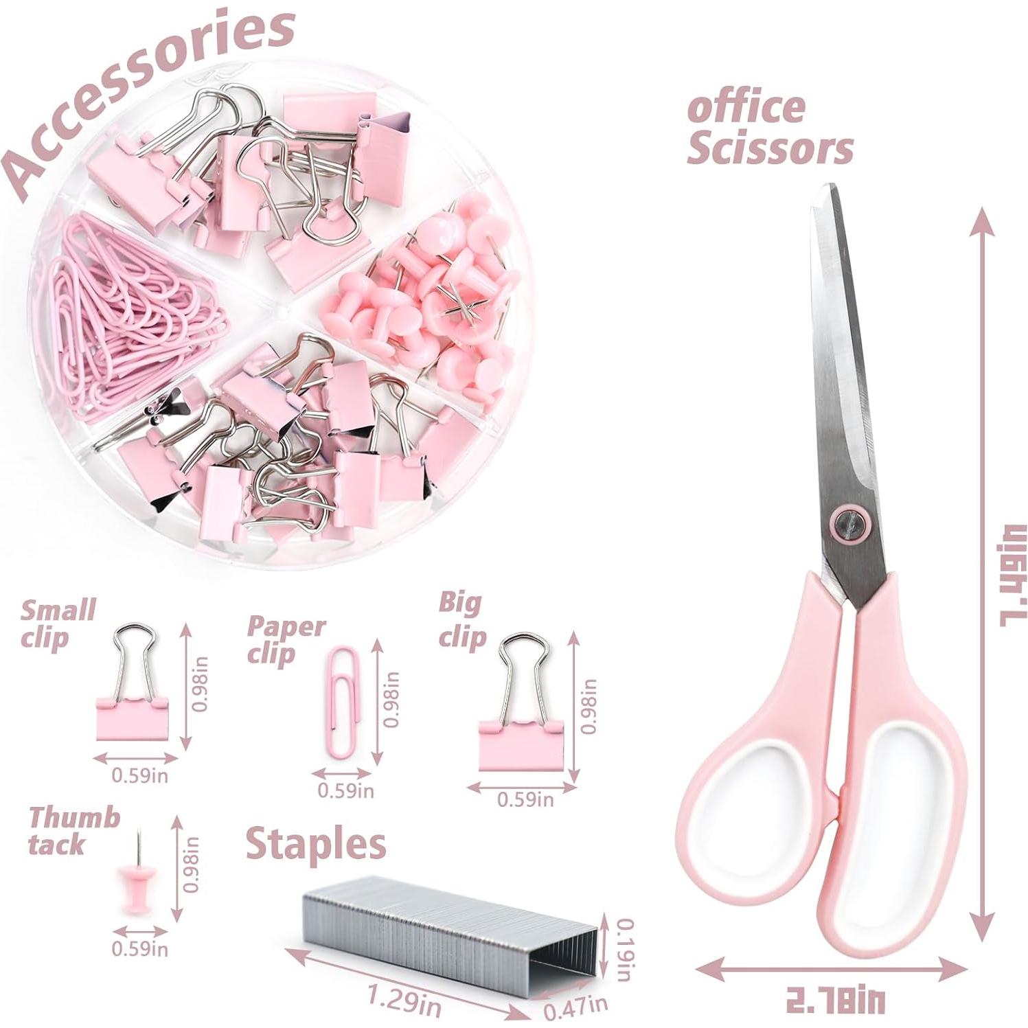 Juego de Suministros de Oficina Rosa UPIHO - Mini Grapadora y Accesorios