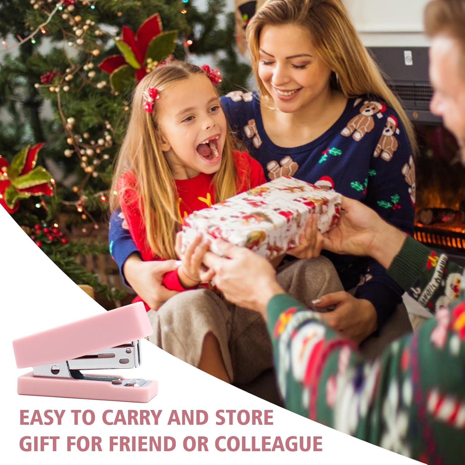 Juego de Suministros de Oficina Rosa UPIHO - Mini Grapadora y Accesorios