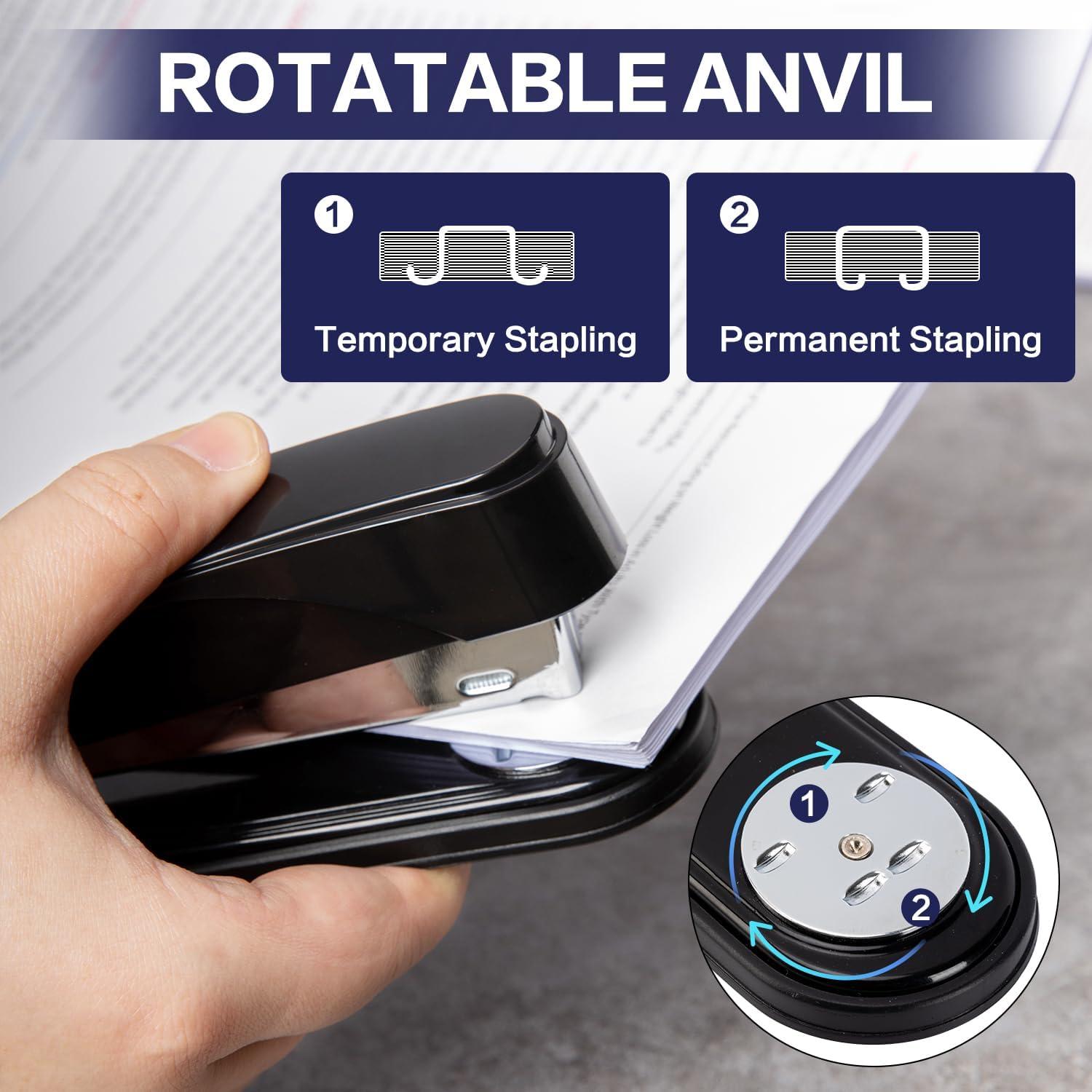 Grapadora Deli Alta Capacidad 50 Hojas con 2000 Grapas Negra