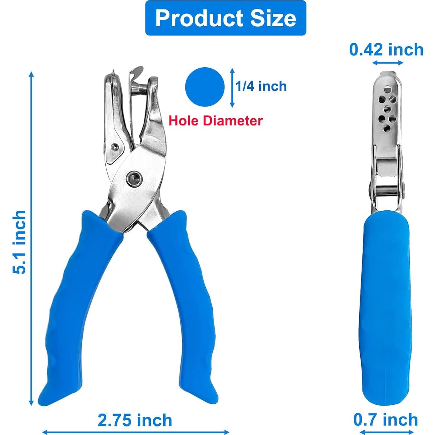 Perforadora de Papel MECHEER 1 Orificio 6.35 mm Azul