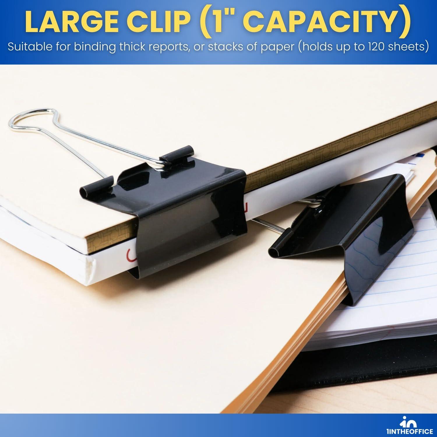 Set de Clips de Carpeta 1EnLaOficina - 72 Piezas Metal Negro