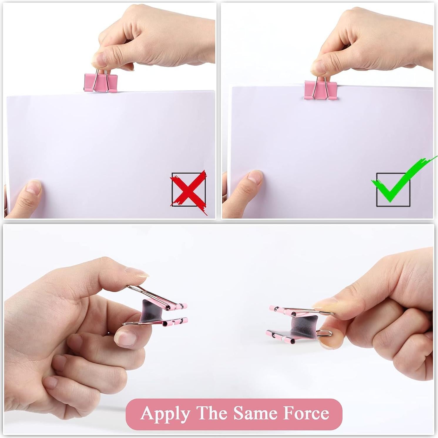 Clips de Carpeta Metálicos JANYUN 150 Piezas 6 Tamaños