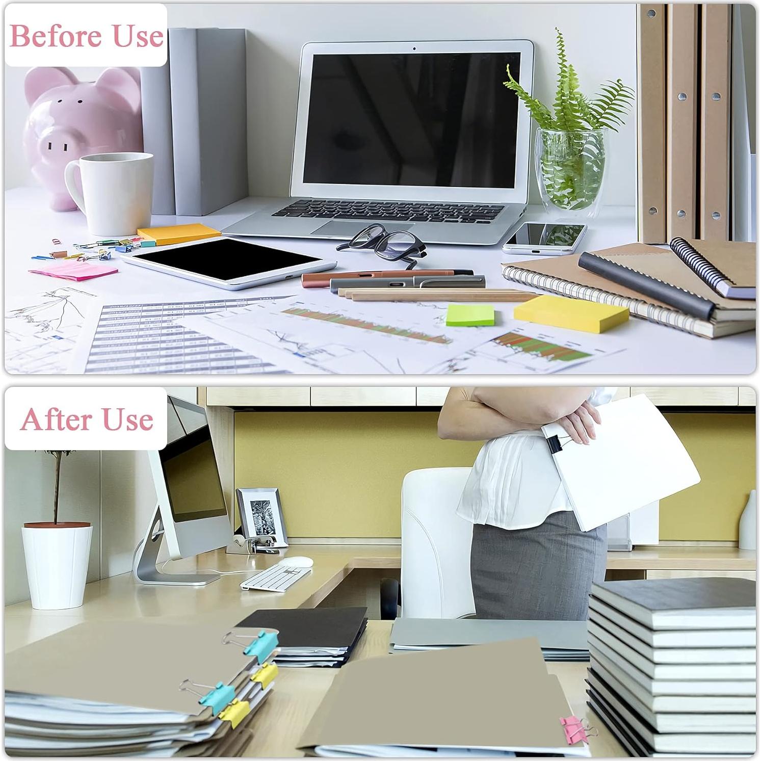 Clips de Carpeta Metálicos JANYUN 150 Piezas 6 Tamaños