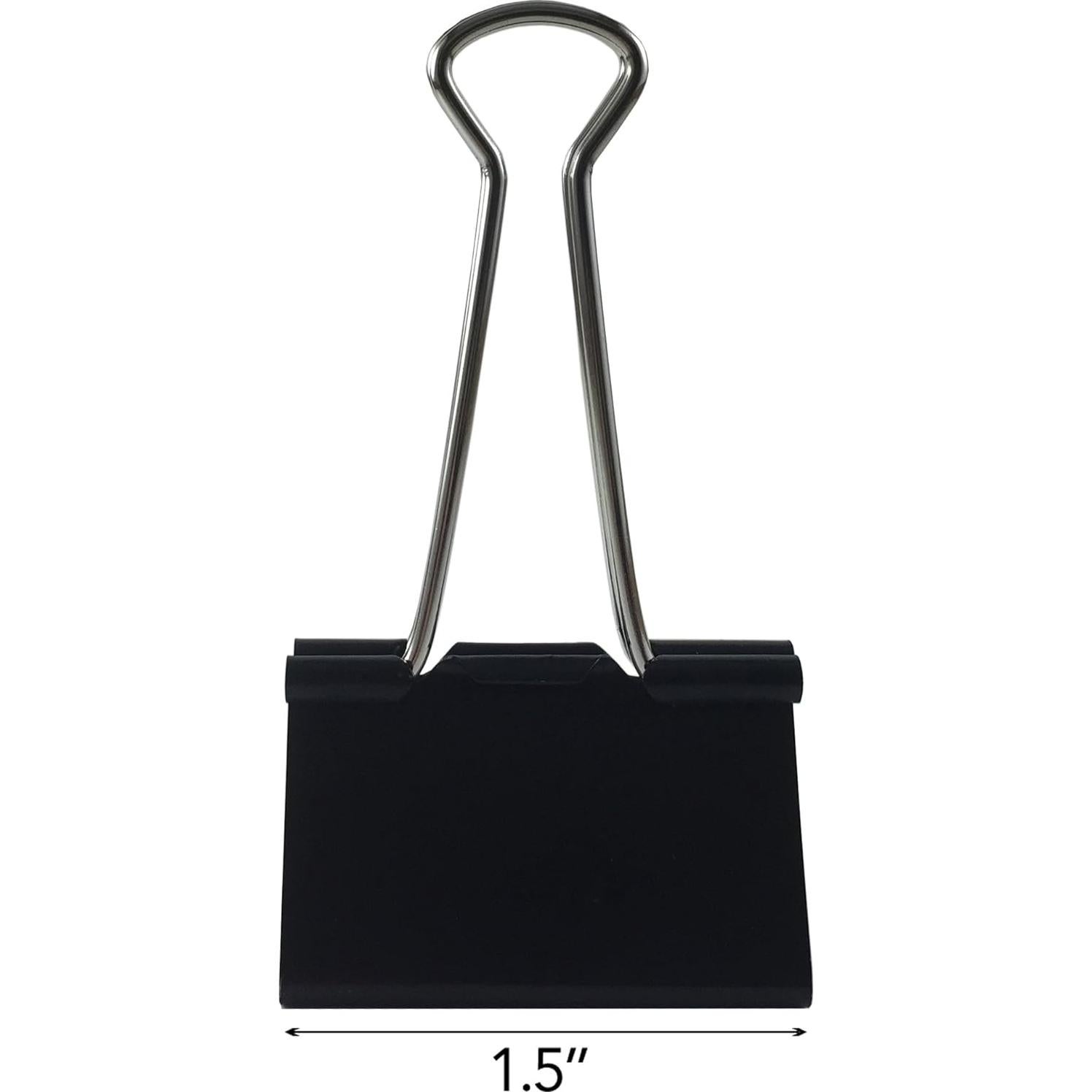 Clips de Carpeta Grandes Clipco Negros 48 Piezas 0.68 kg